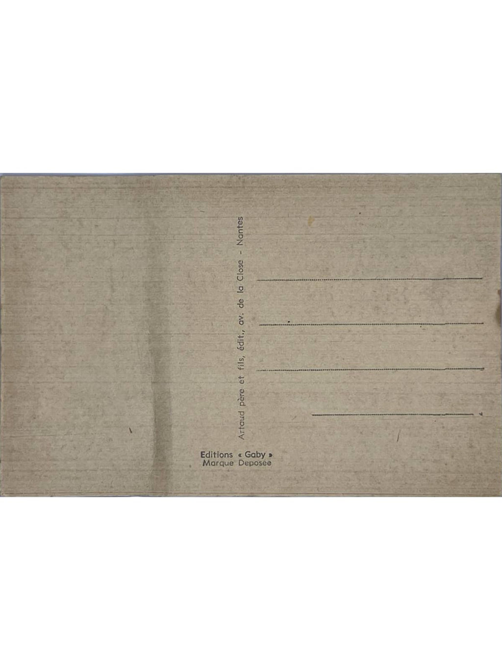 Verso de la carte postale