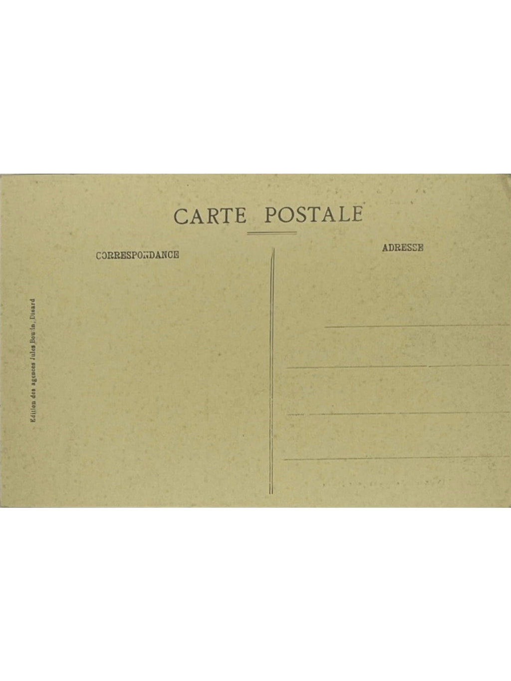 Verso de la carte postale