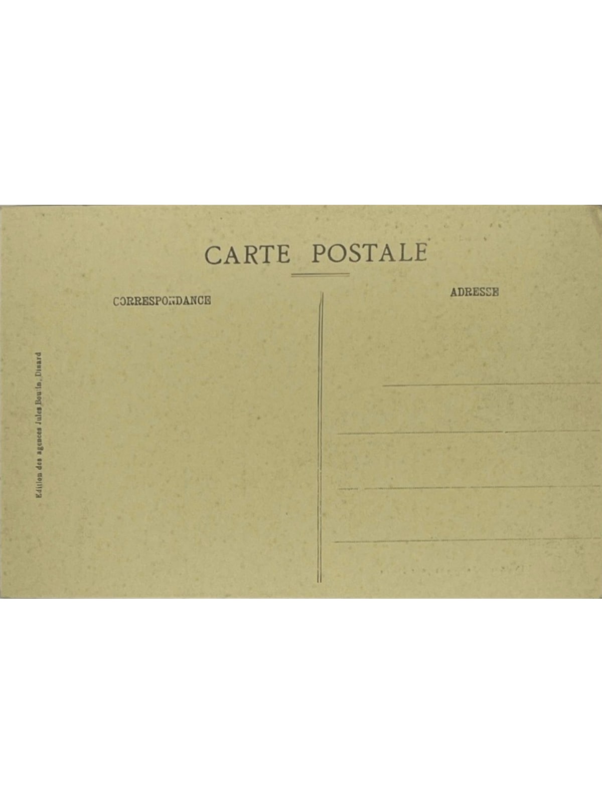 Verso de la carte postale