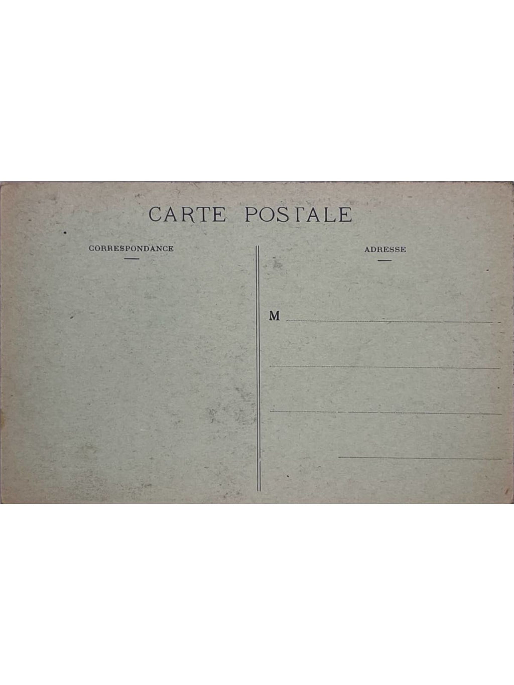 Verso de la carte postale