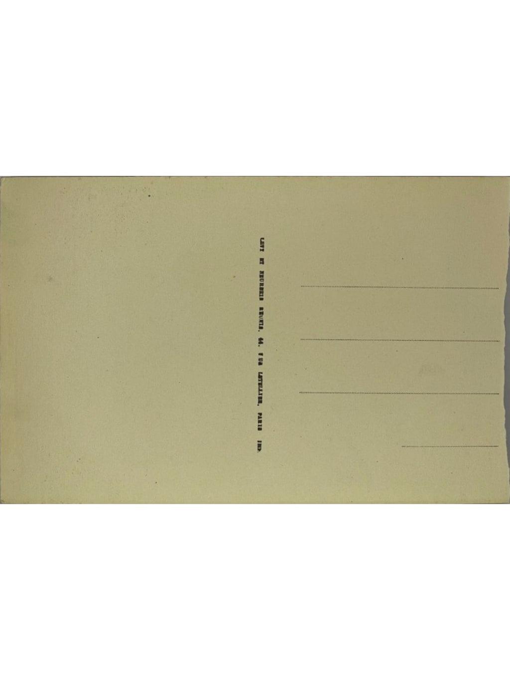 Verso de la carte postale