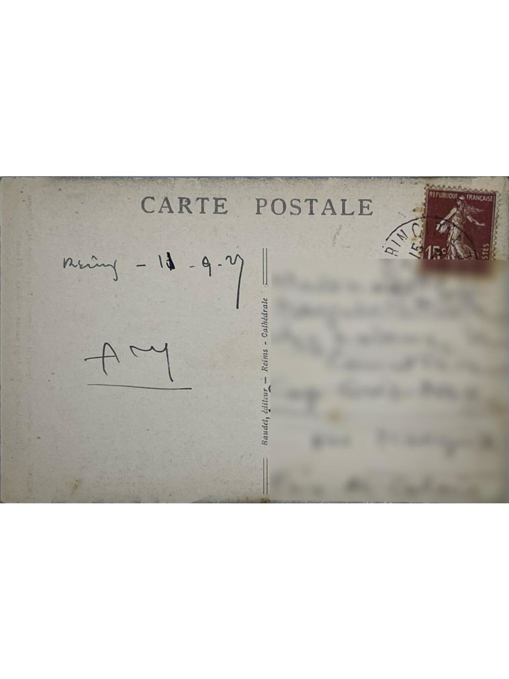 Verso de la carte postale