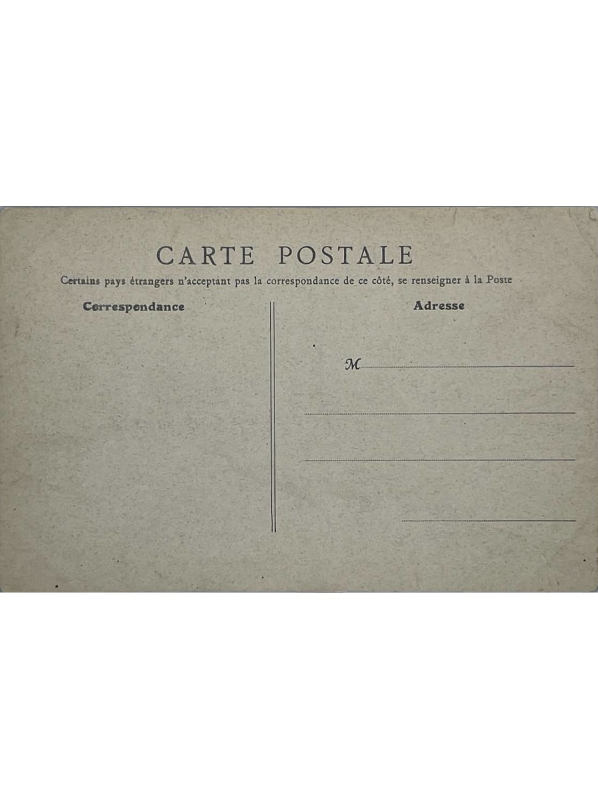Verso de la carte postale