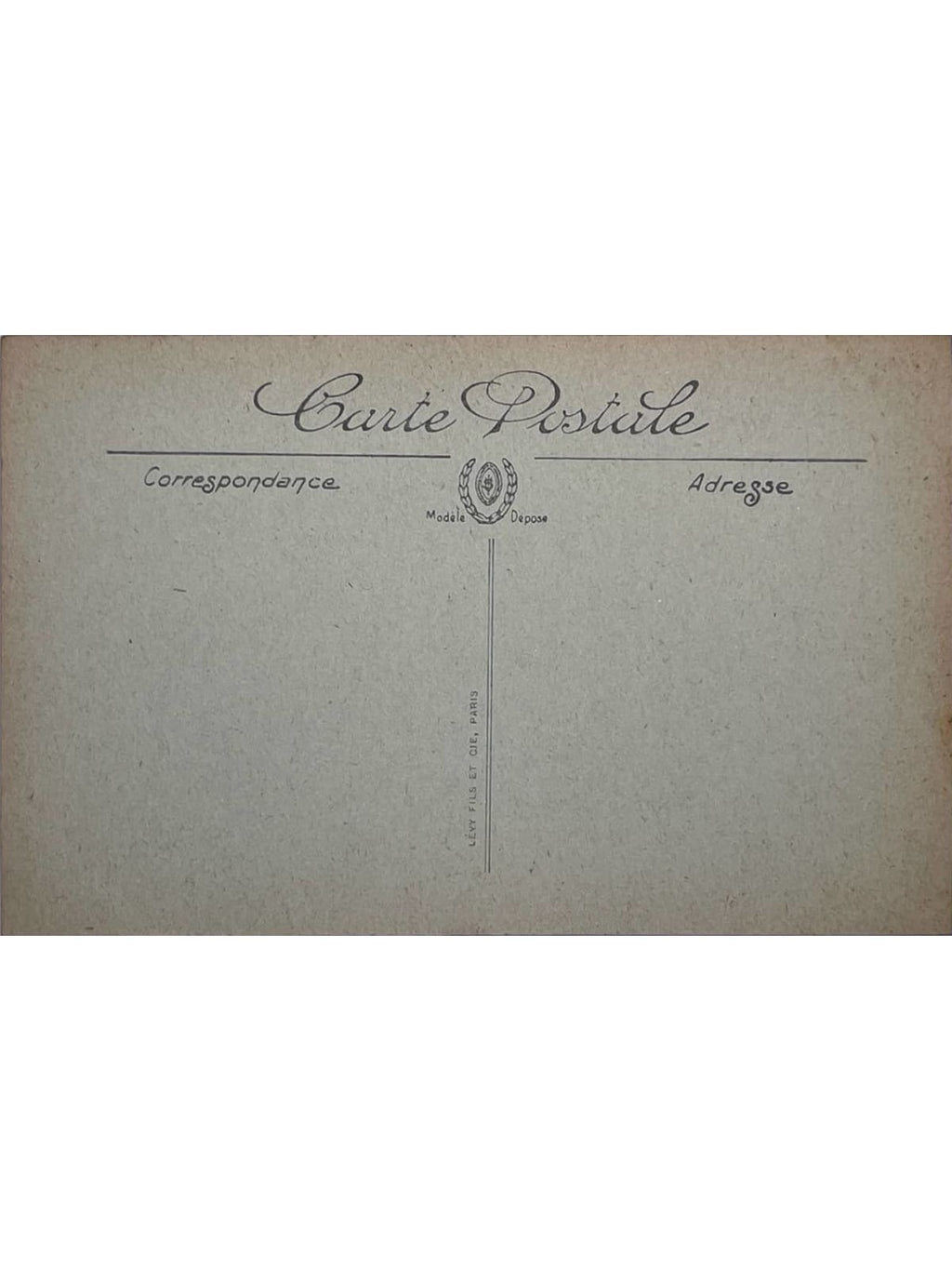 Verso de la carte postale