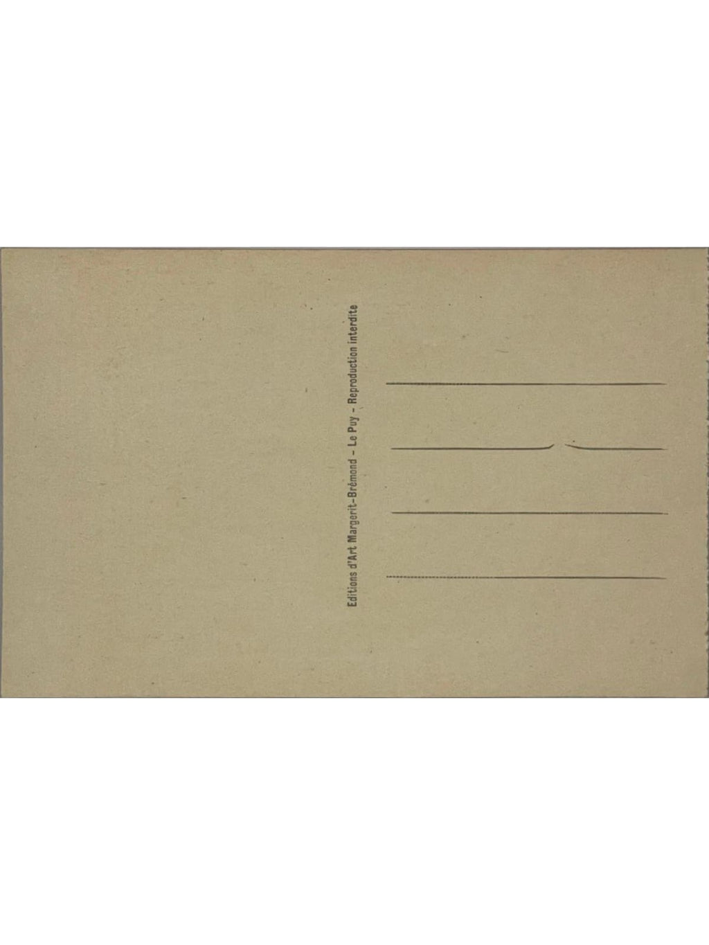 Verso de la carte postale
