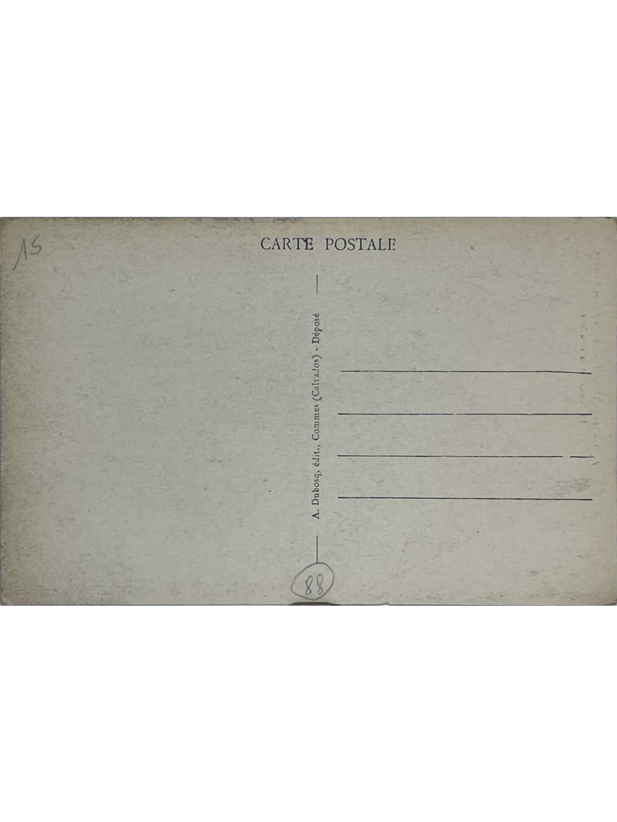 Verso de la carte postale