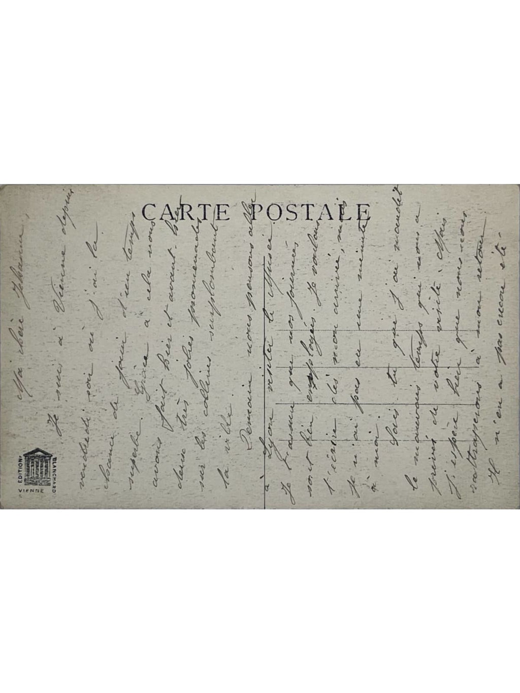 Verso de la carte postale