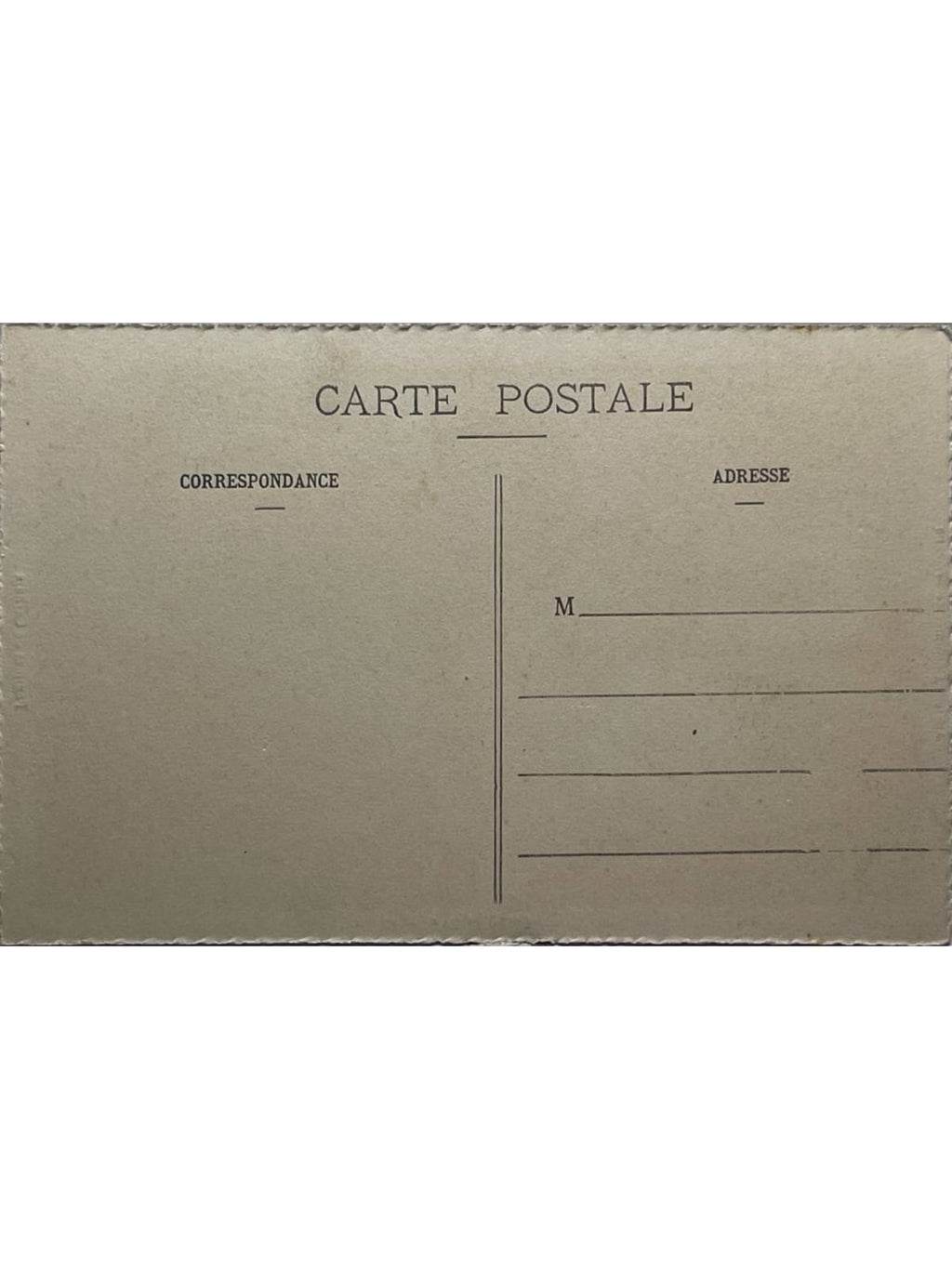 Verso de la carte postale