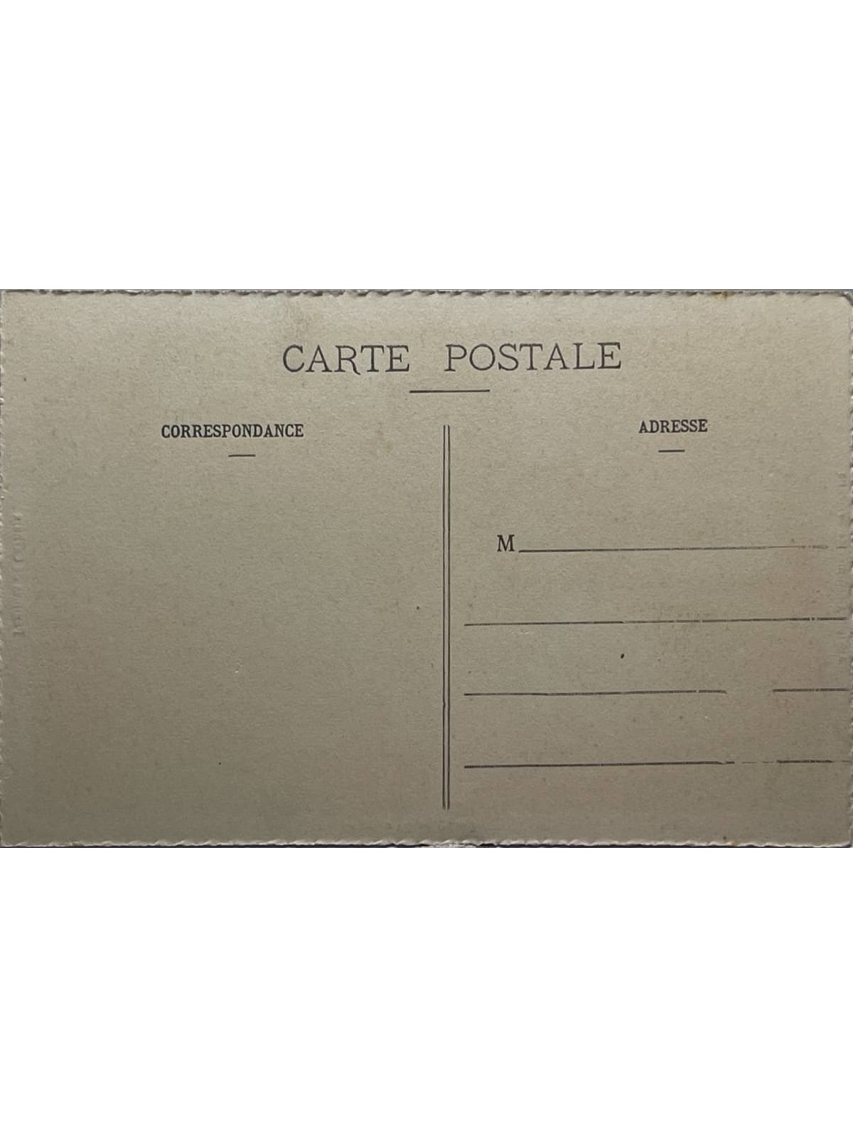 Verso de la carte postale