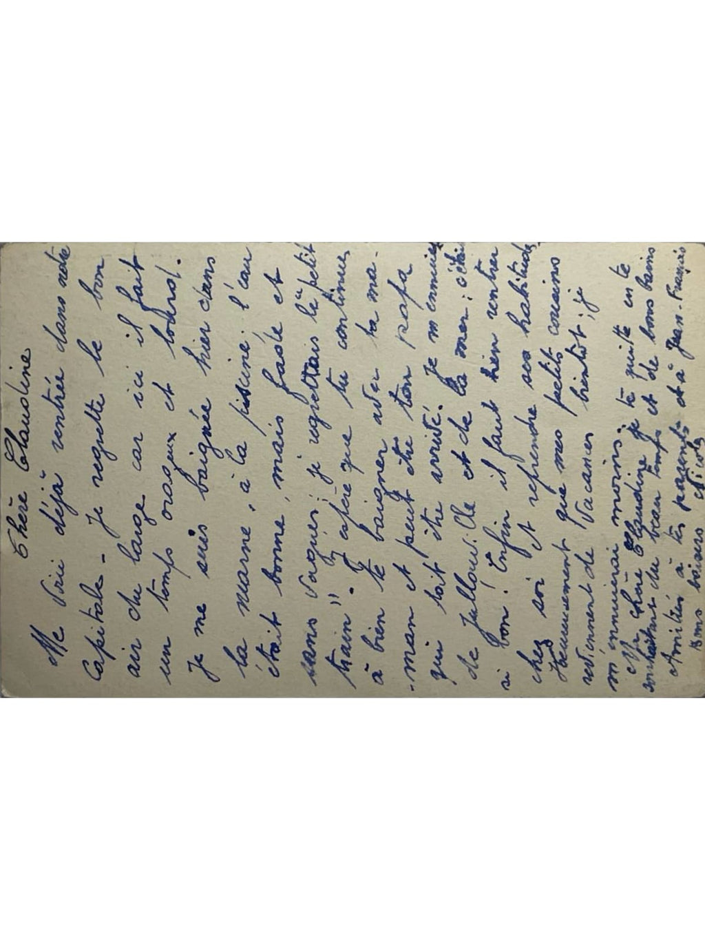 Verso de la carte postale