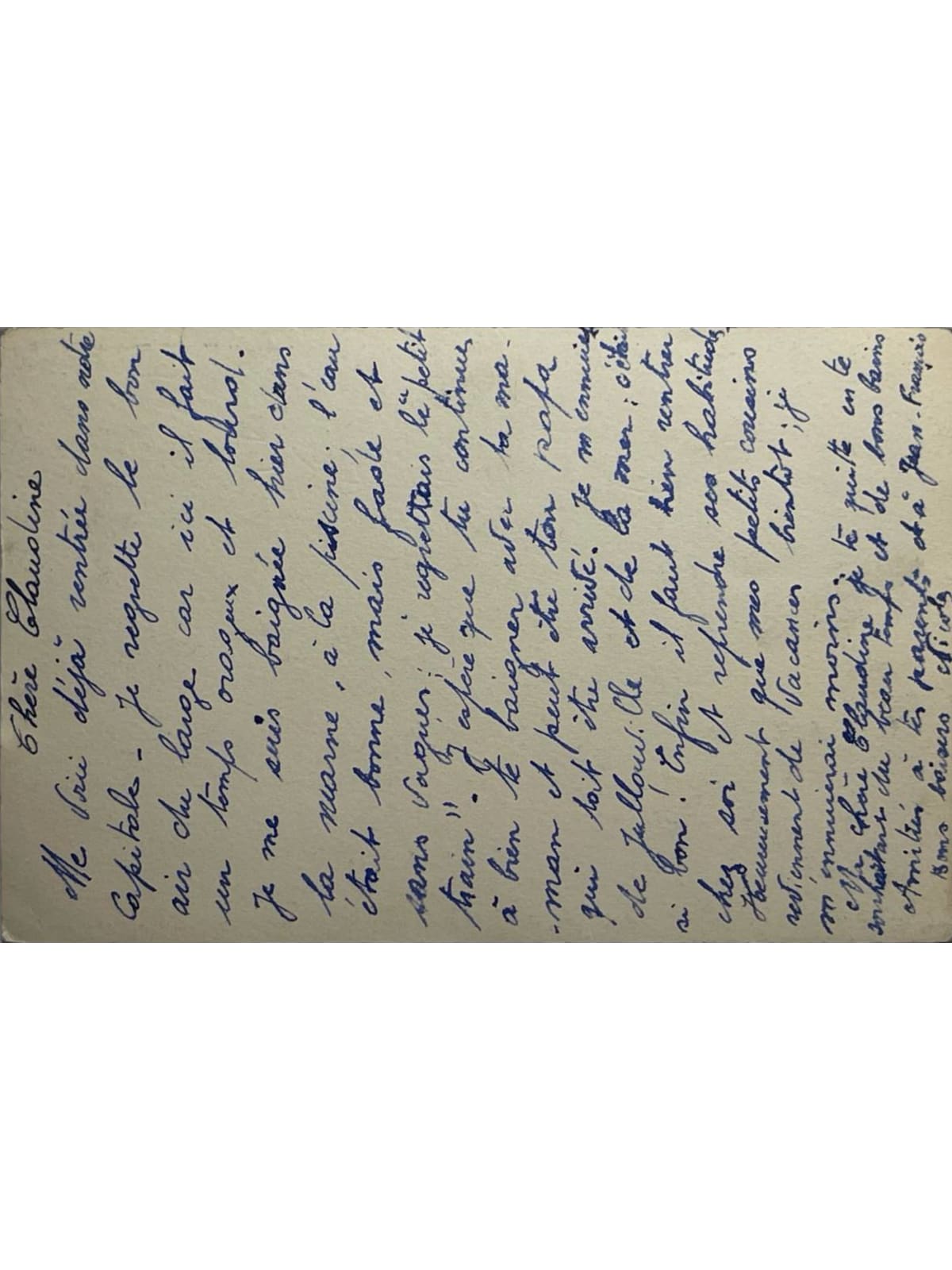 Verso de la carte postale