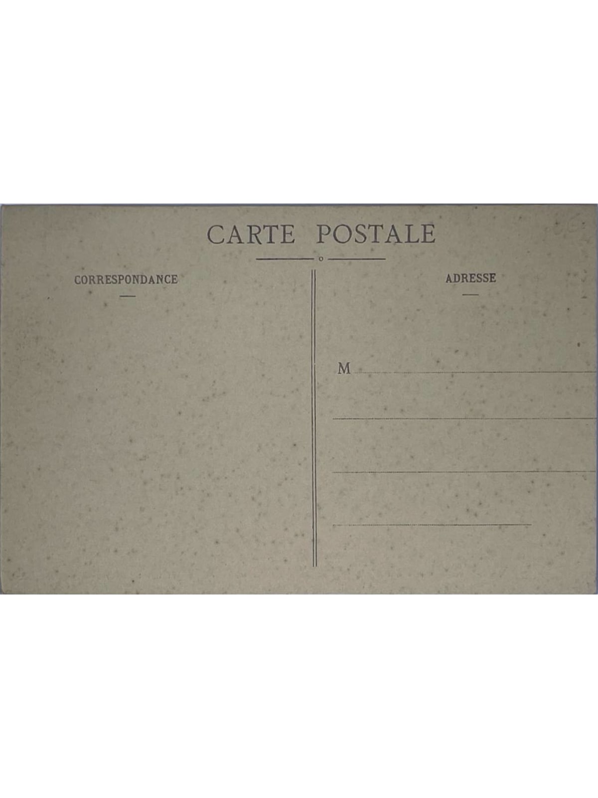 Verso de la carte postale