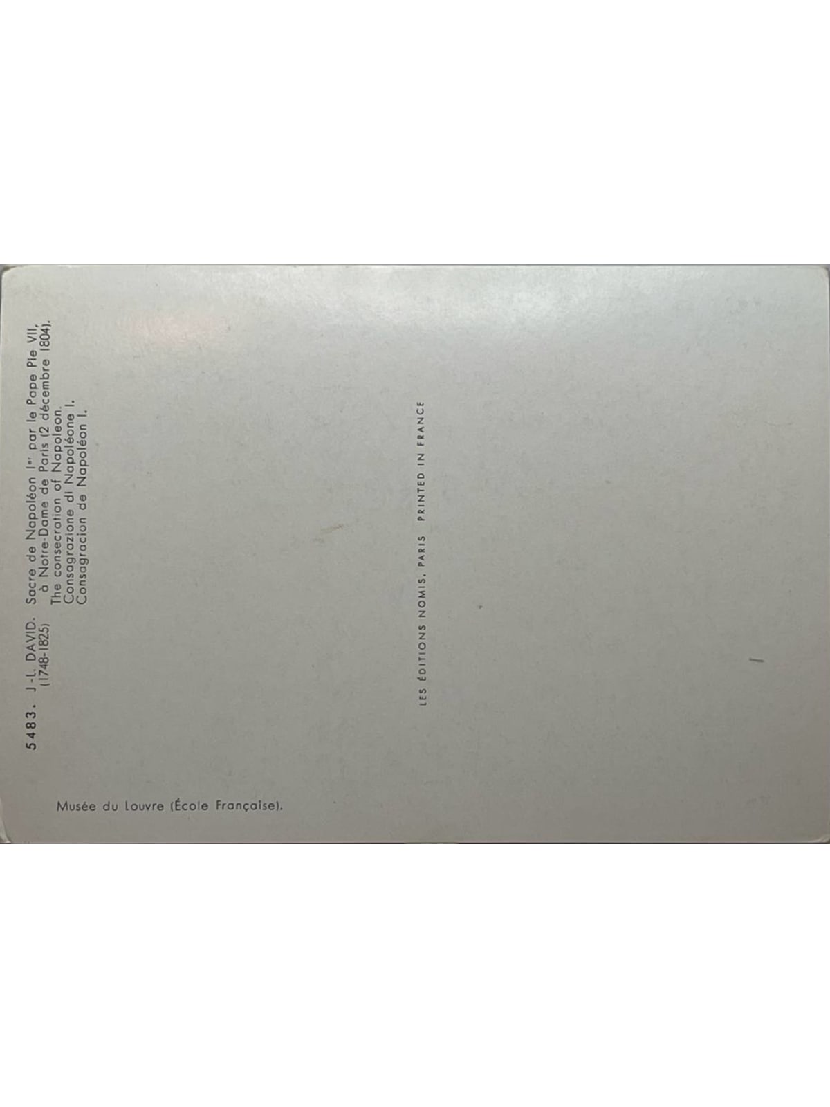 Verso de la carte postale