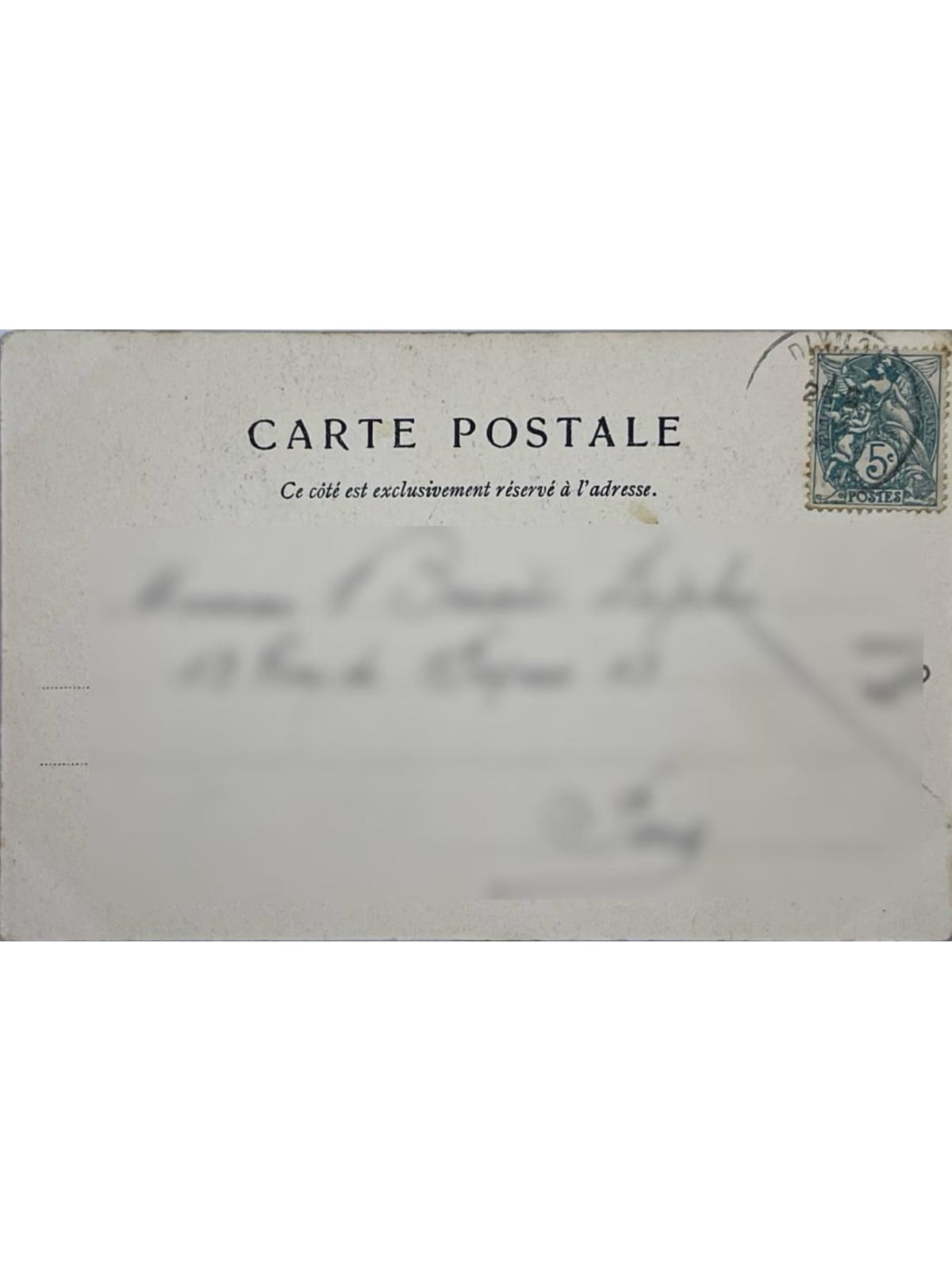 Verso de la carte postale