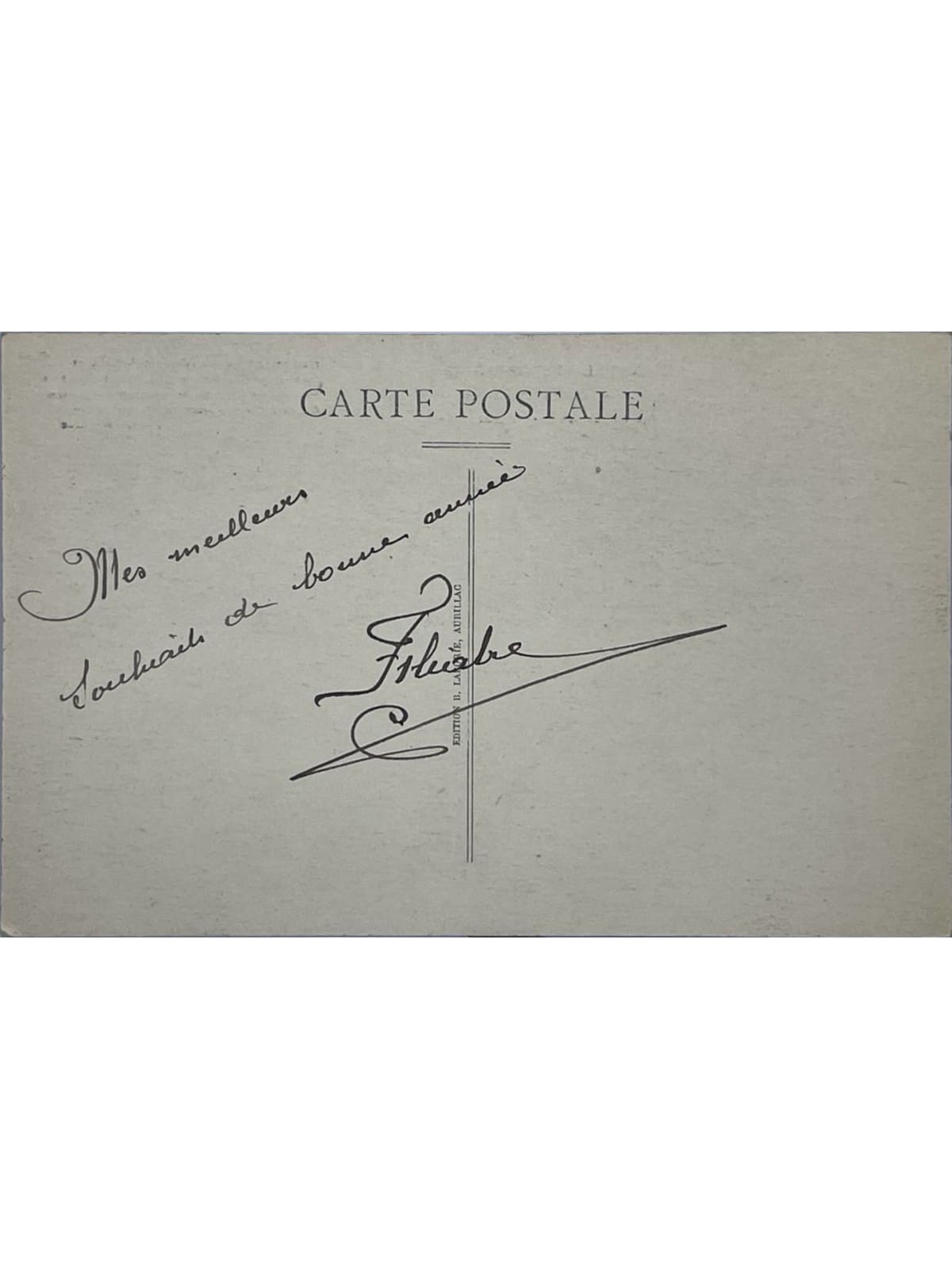 Verso de la carte postale