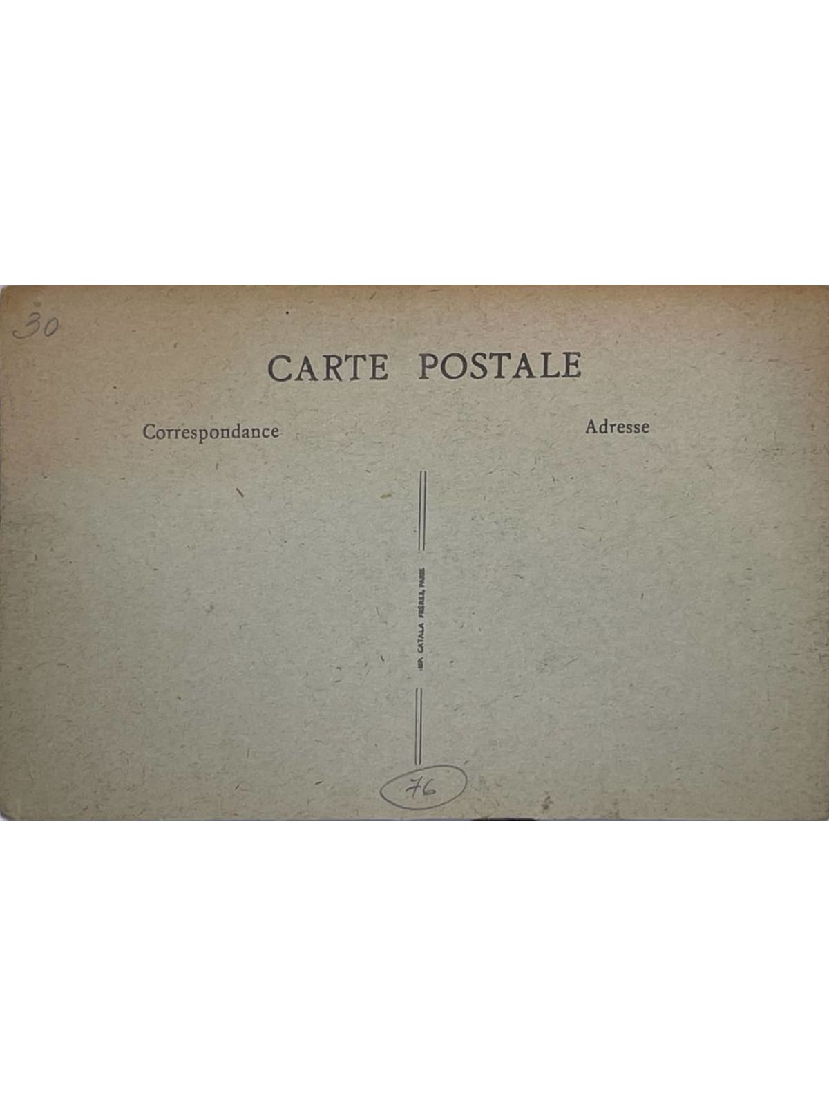 Verso de la carte postale