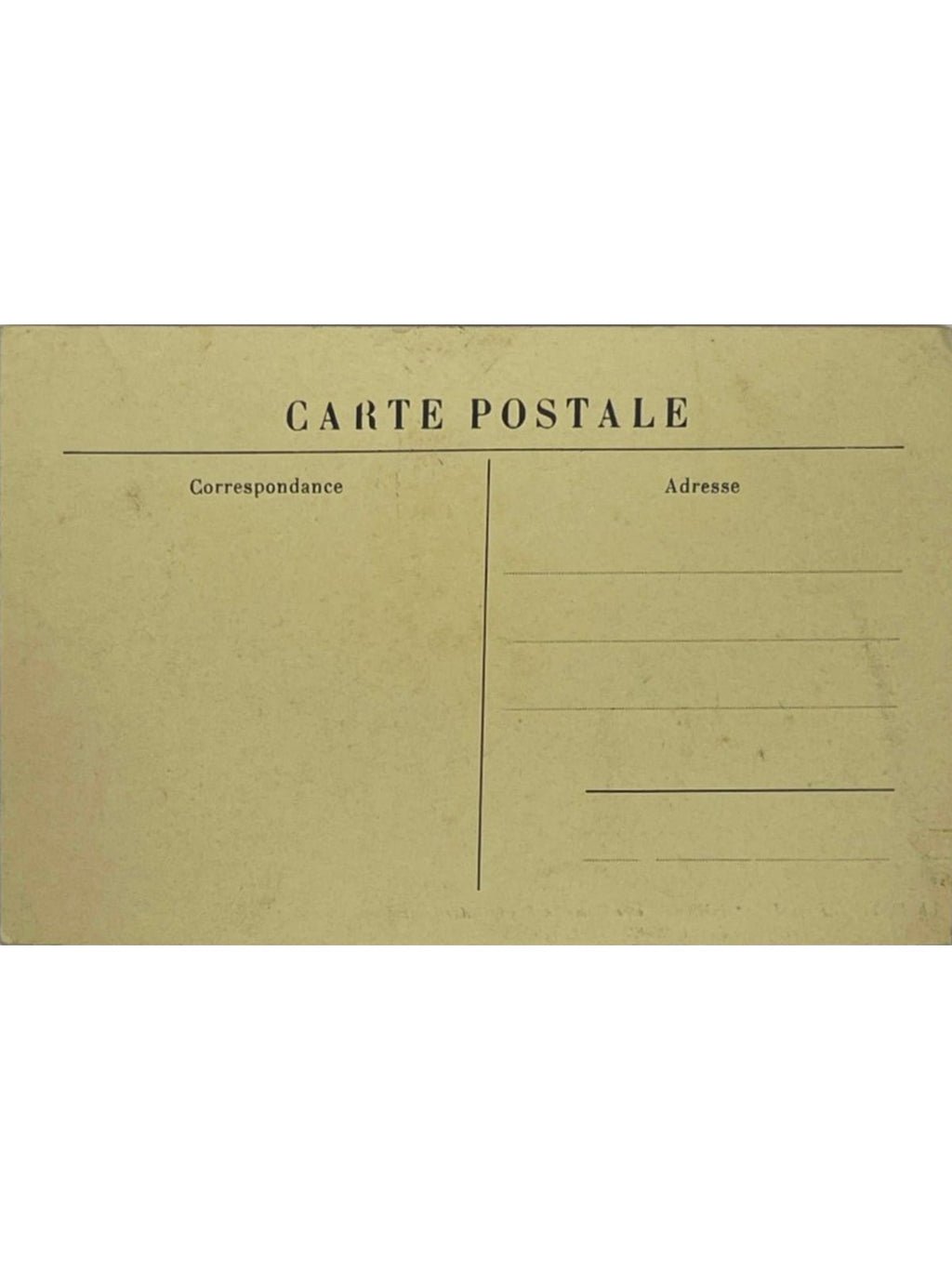Verso de la carte postale