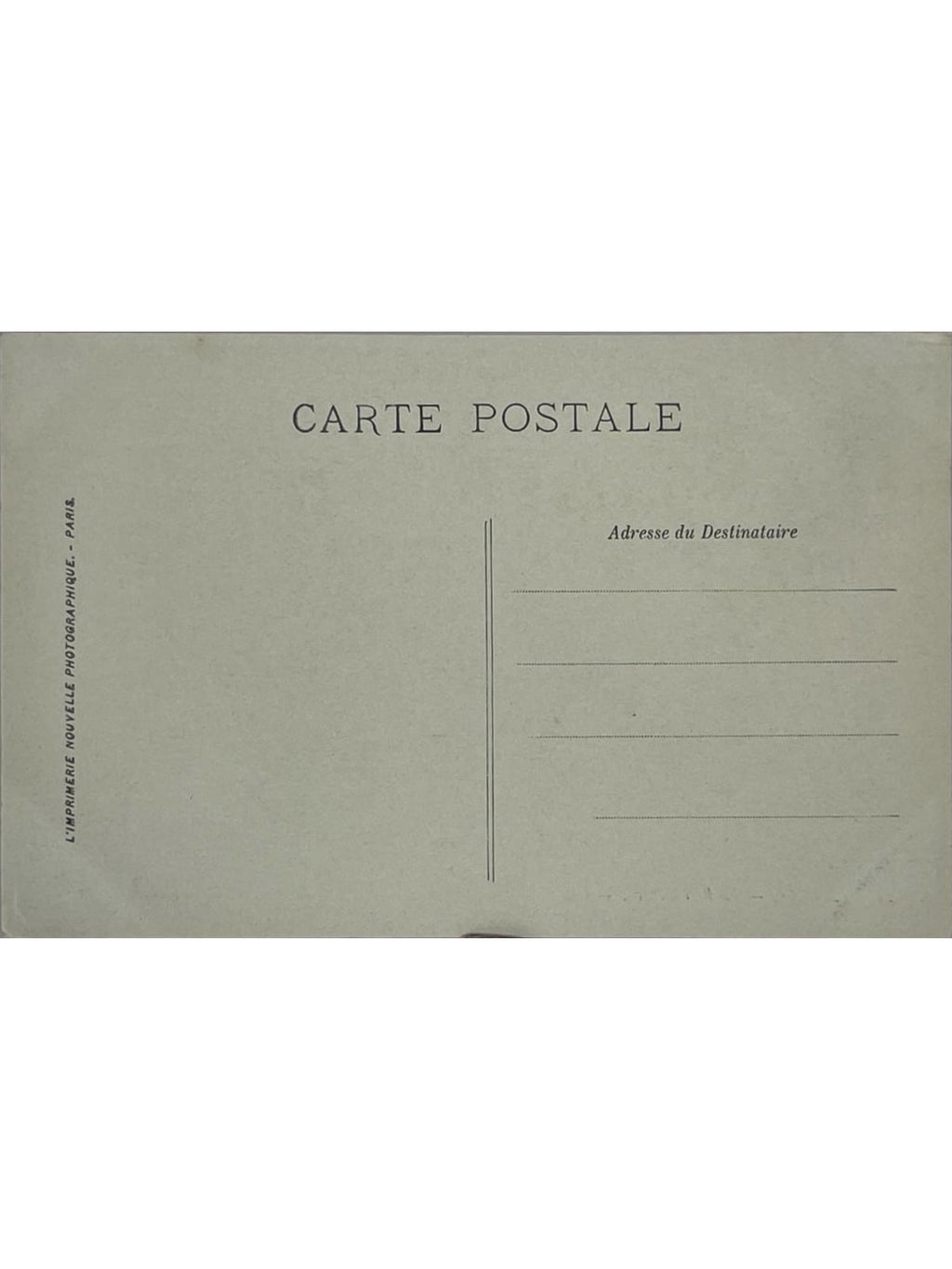 Verso de la carte postale