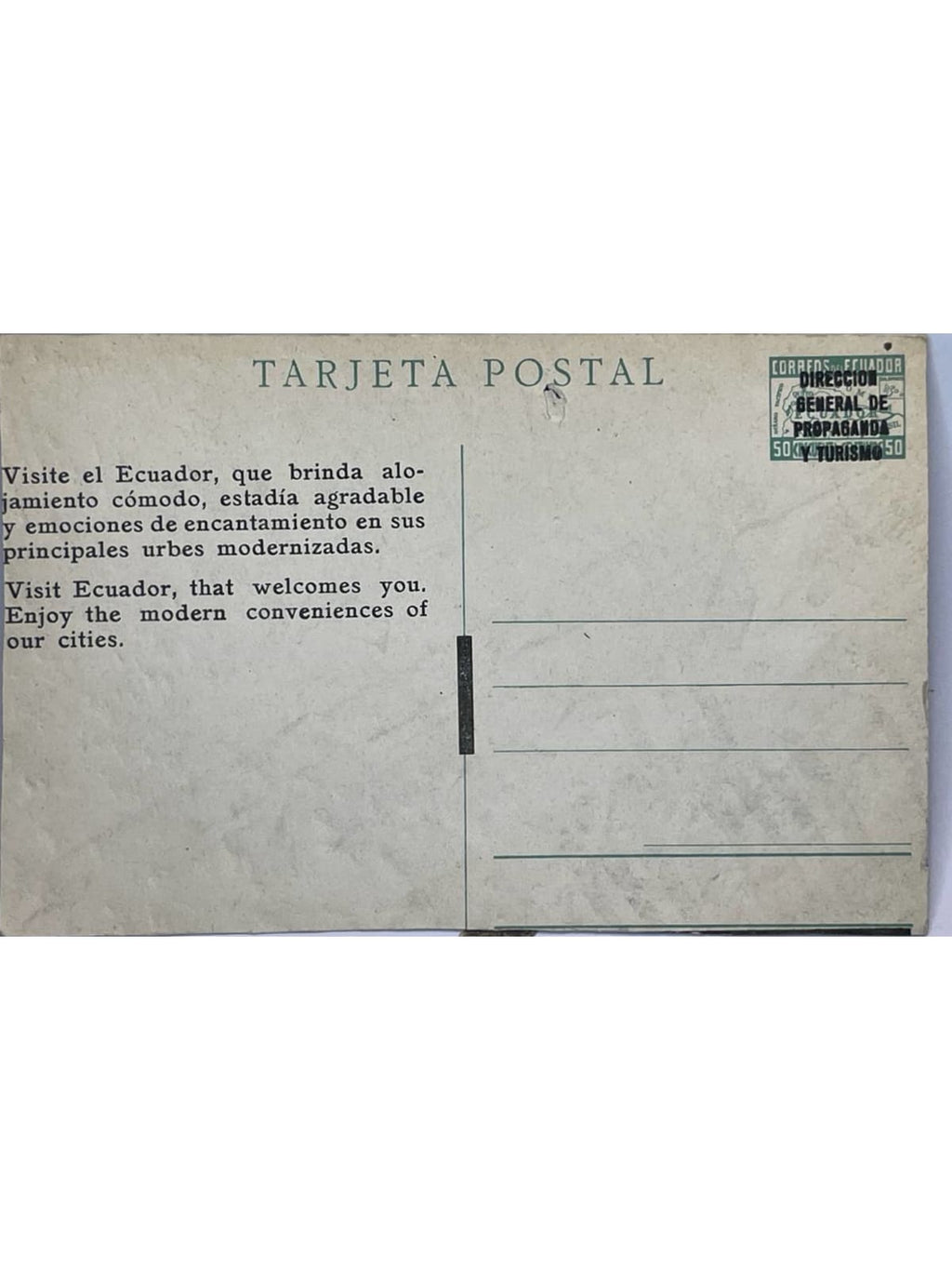 Verso de la carte postale