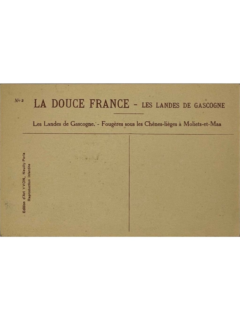 Verso de la carte postale