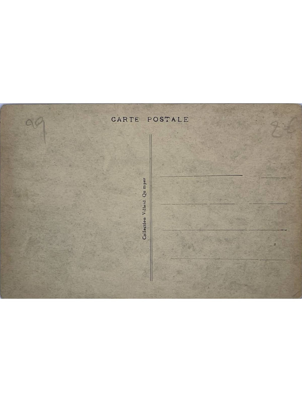 Verso de la carte postale