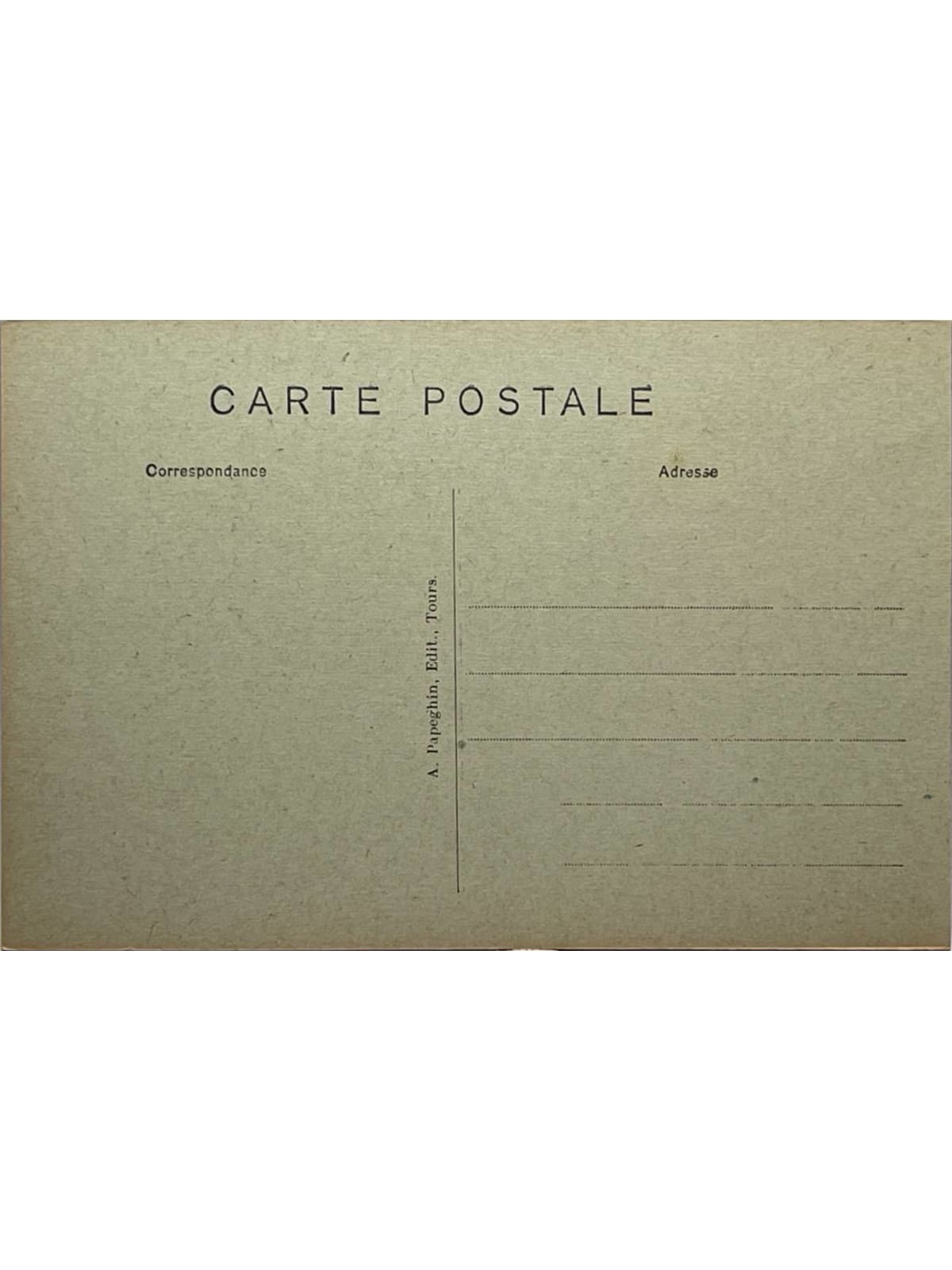 Verso de la carte postale