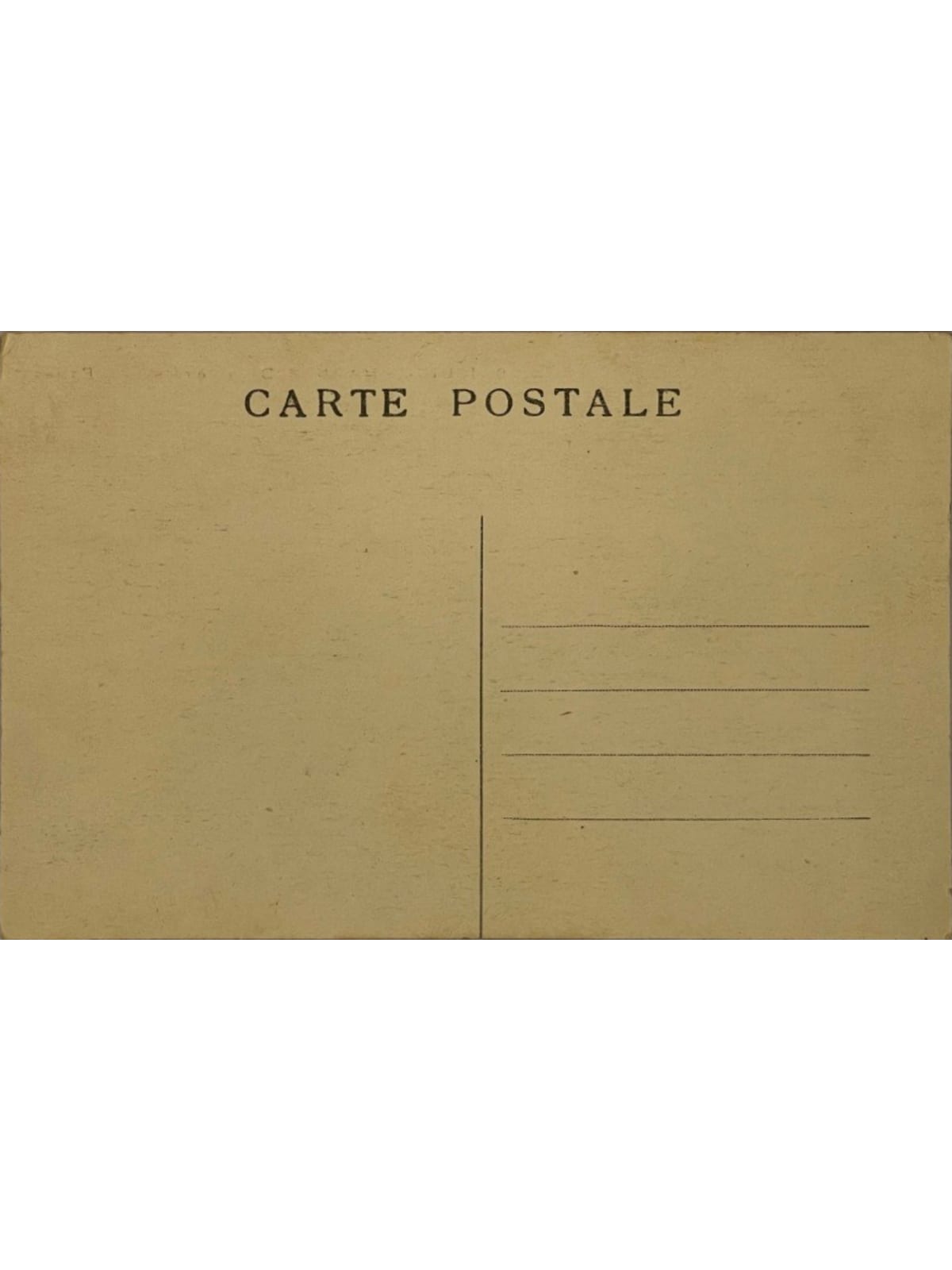 Verso de la carte postale