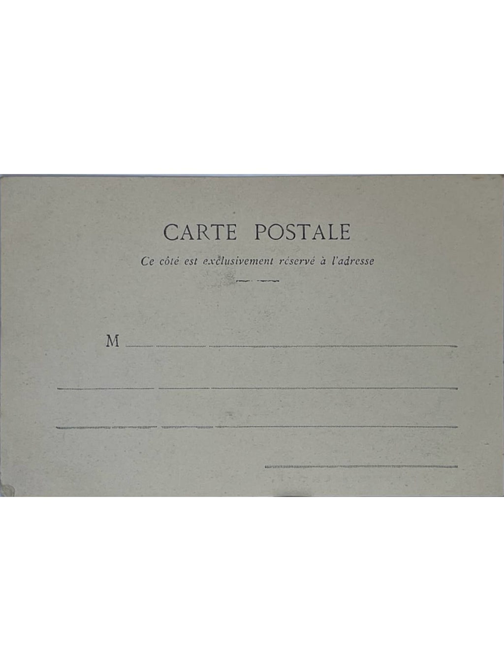 Verso de la carte postale