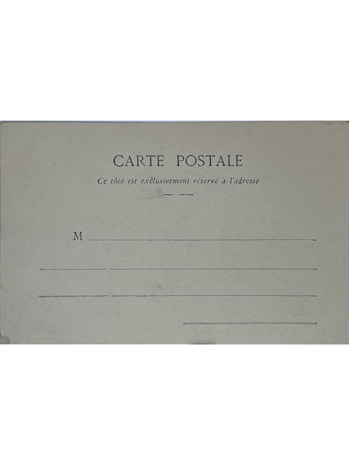 Verso de la carte postale