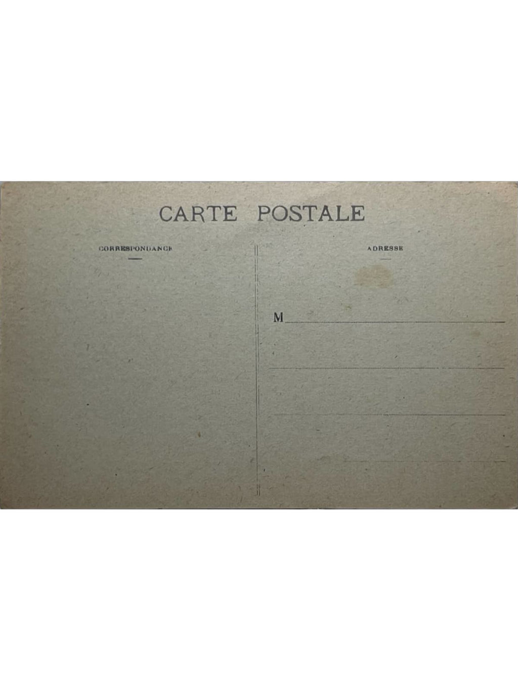 Verso de la carte postale