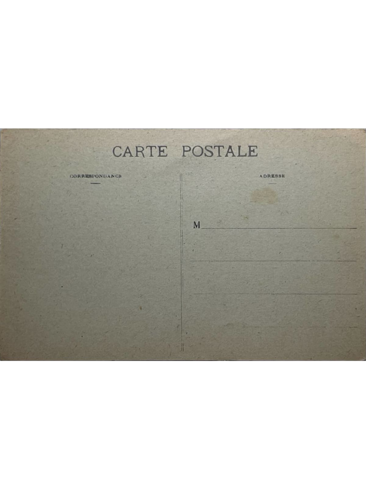 Verso de la carte postale