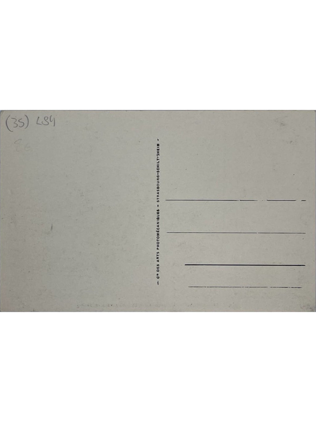 Verso de la carte postale