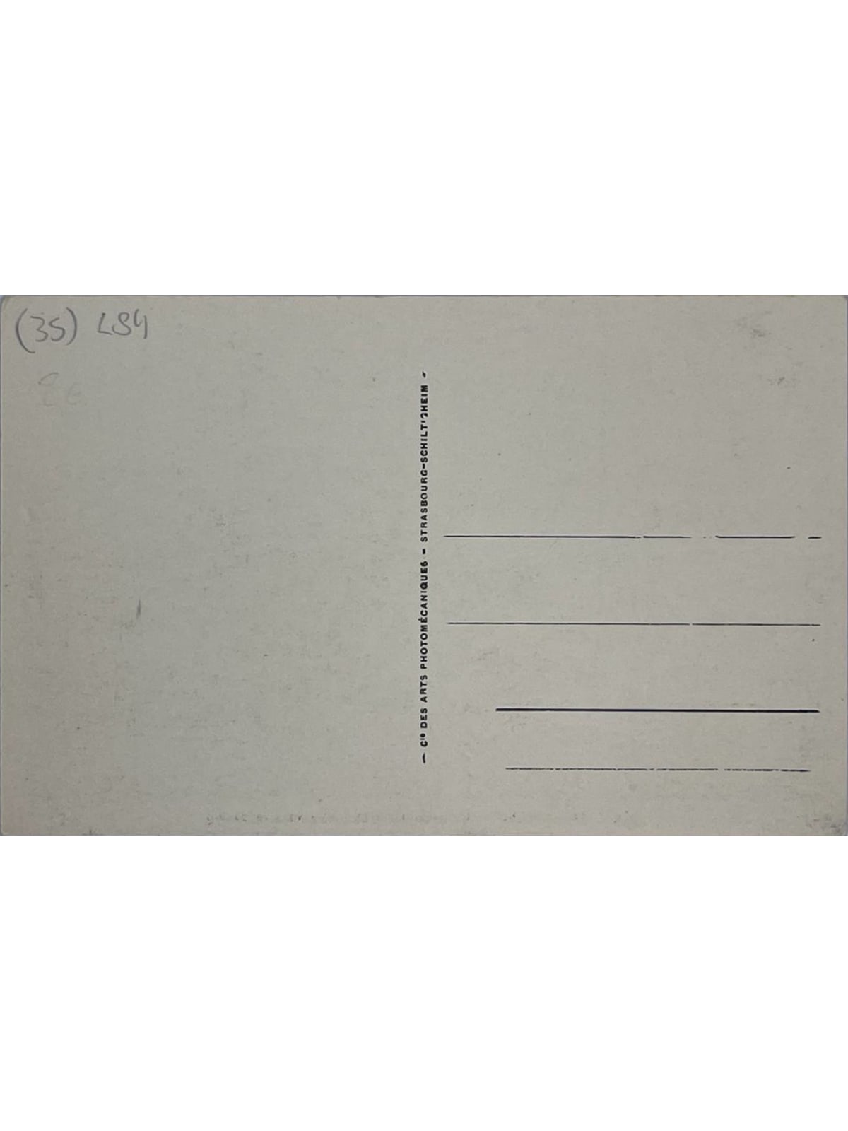 Verso de la carte postale