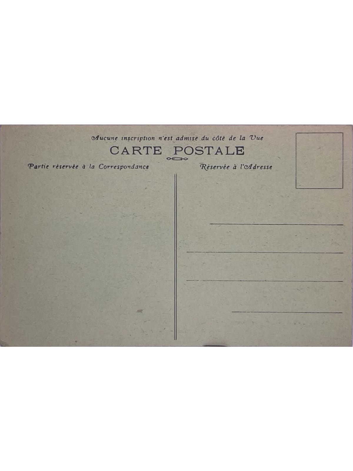 Verso de la carte postale