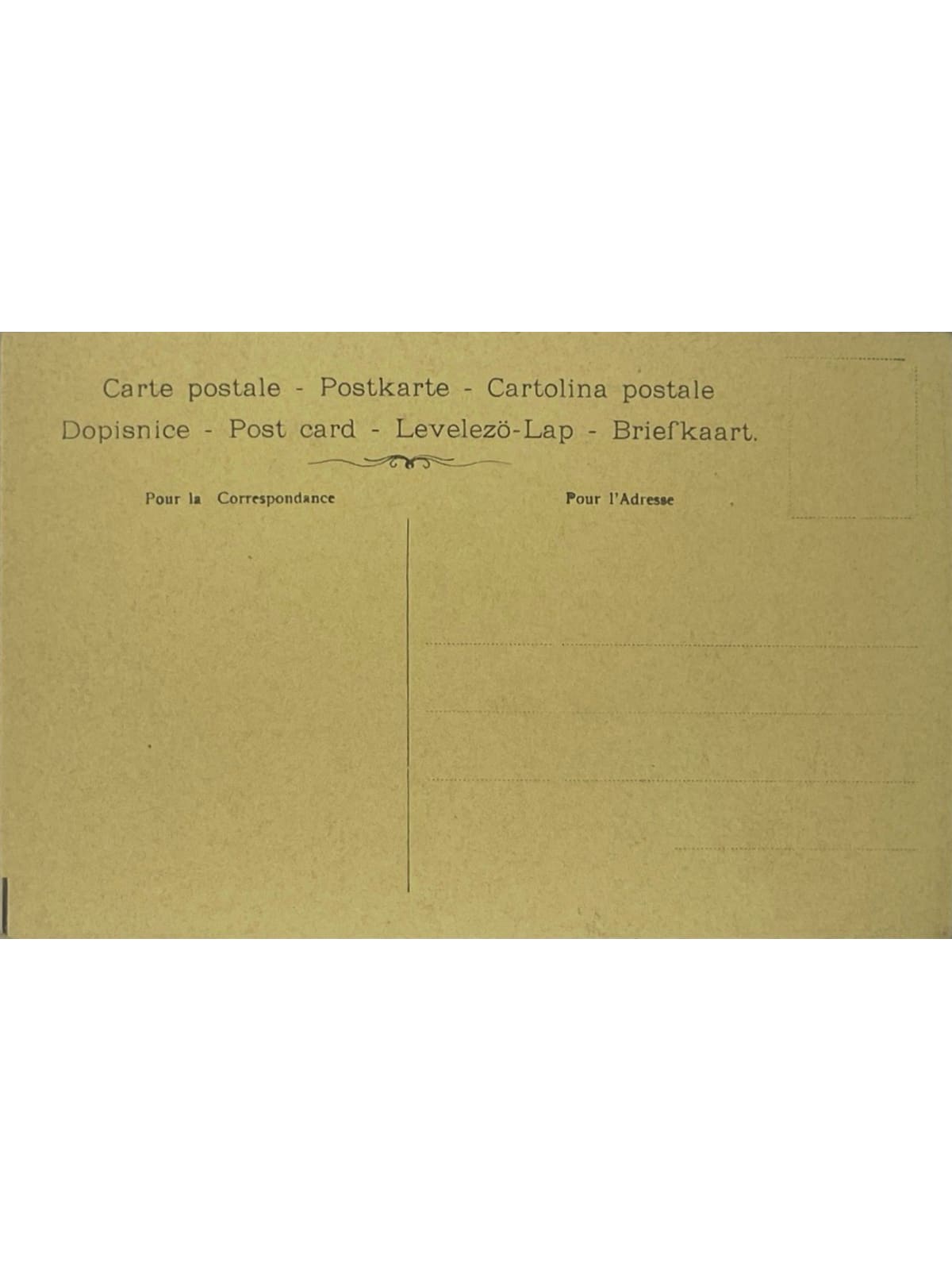 Verso de la carte postale