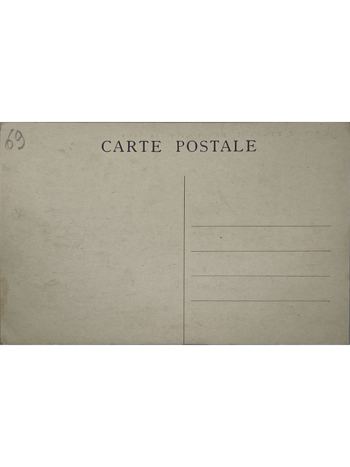 Verso de la carte postale