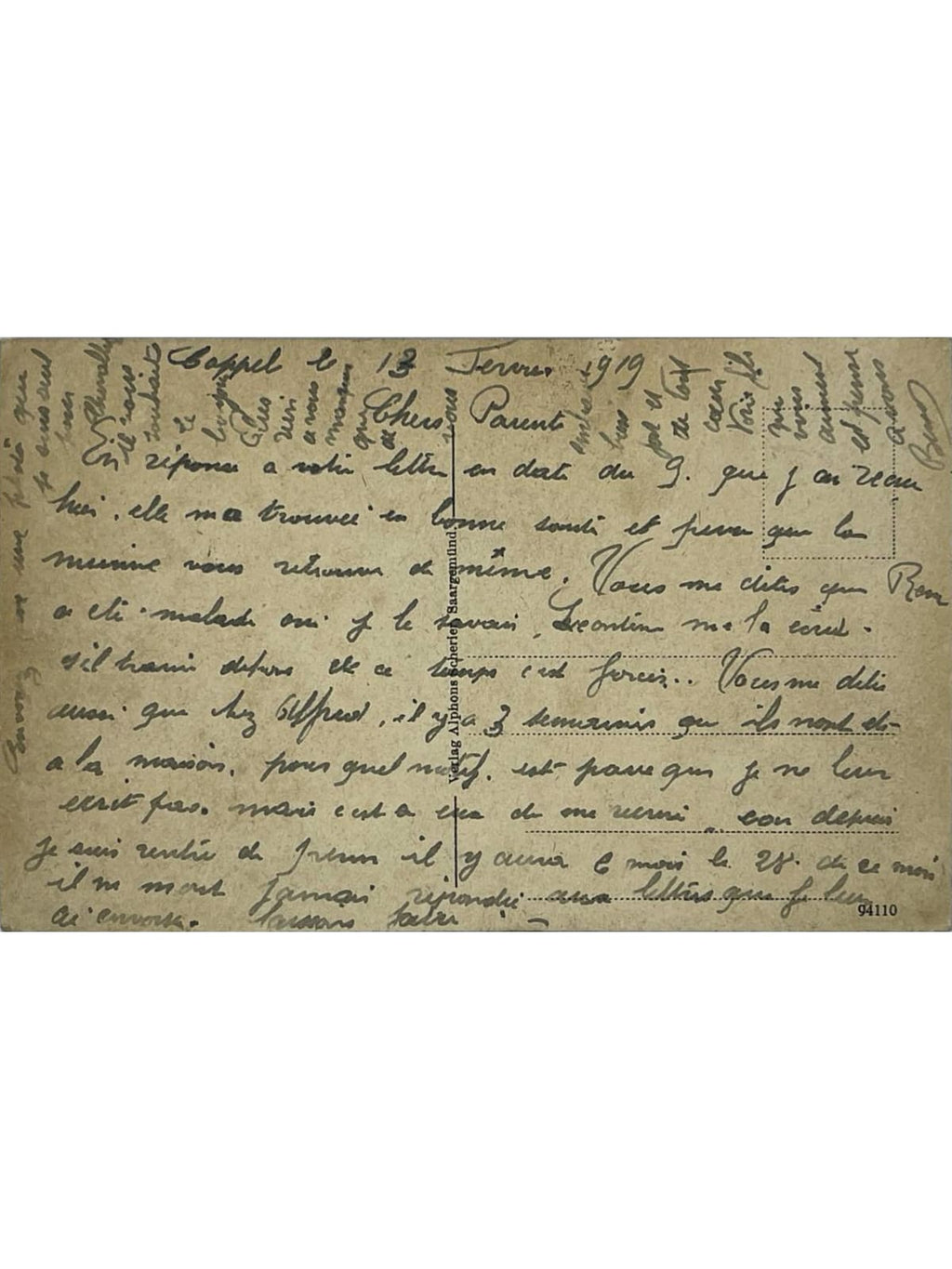 Verso de la carte postale