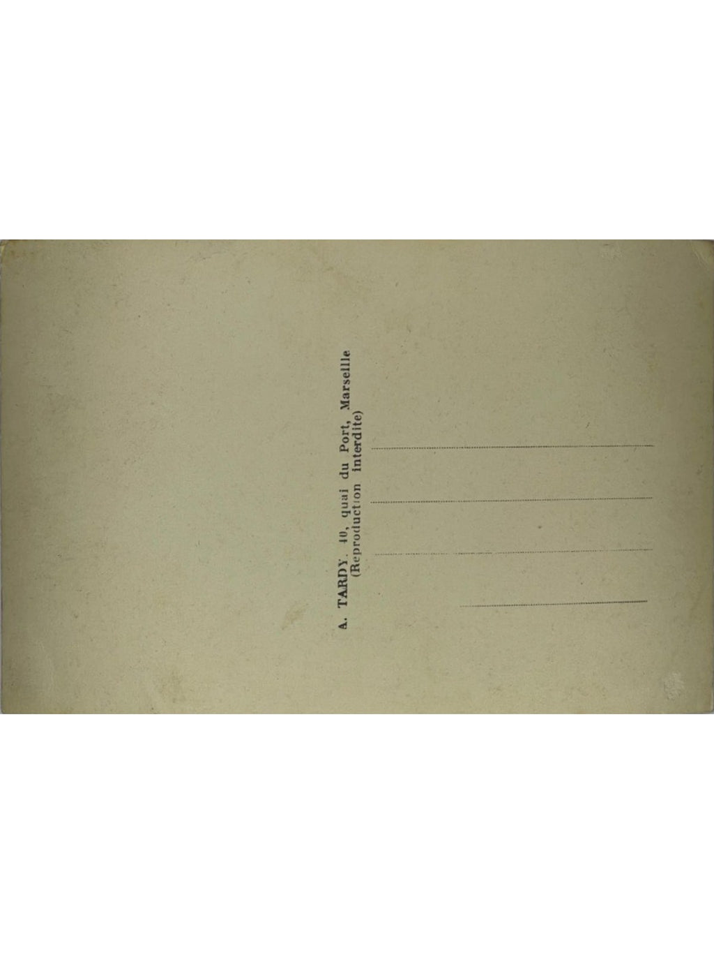 Verso de la carte postale