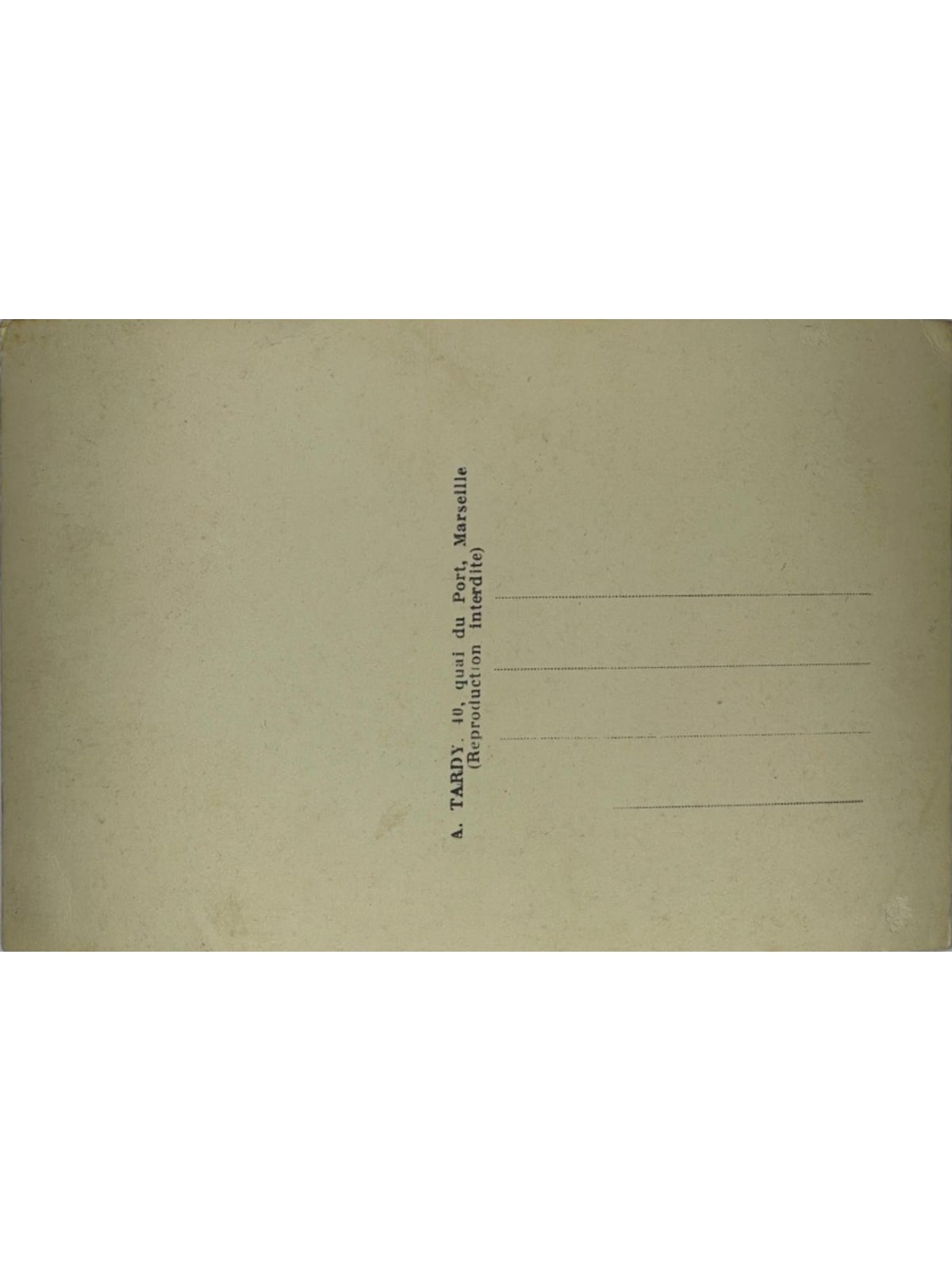 Verso de la carte postale