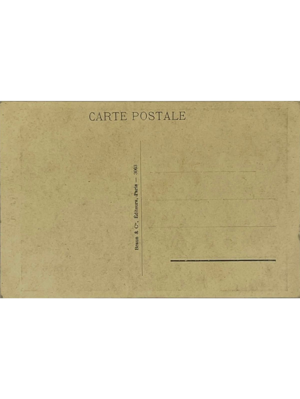 Verso de la carte postale