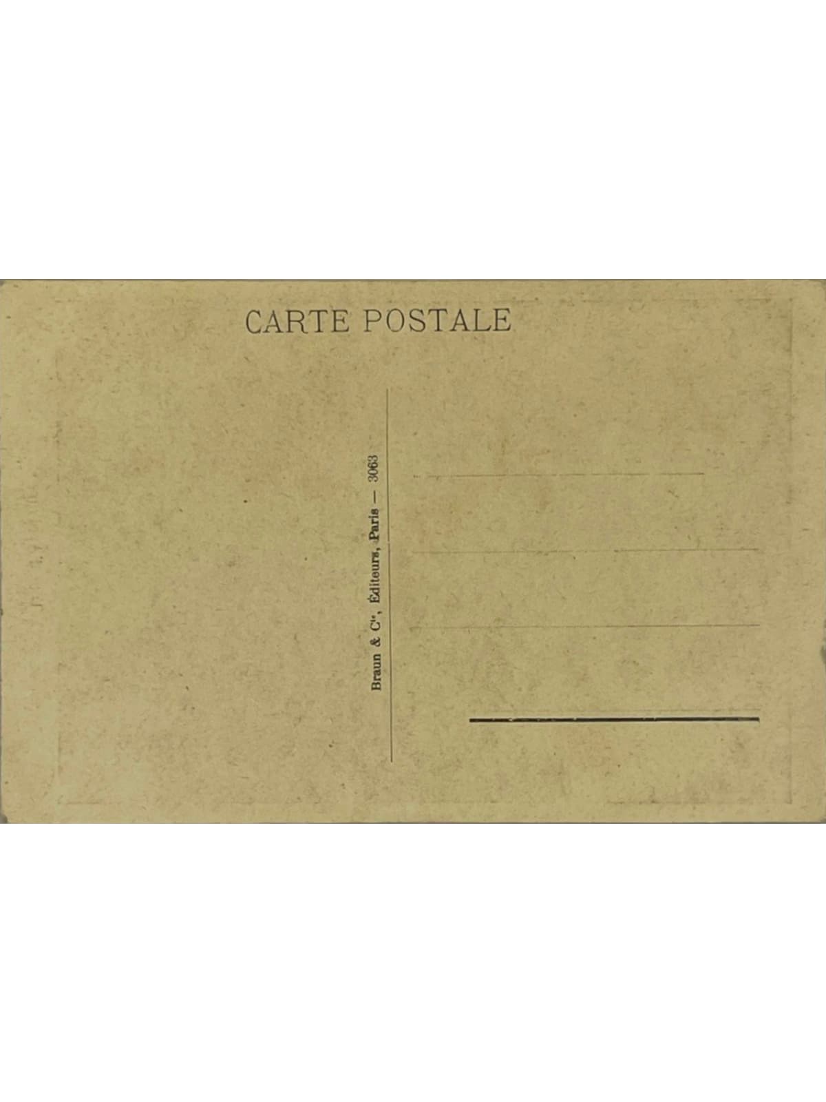 Verso de la carte postale