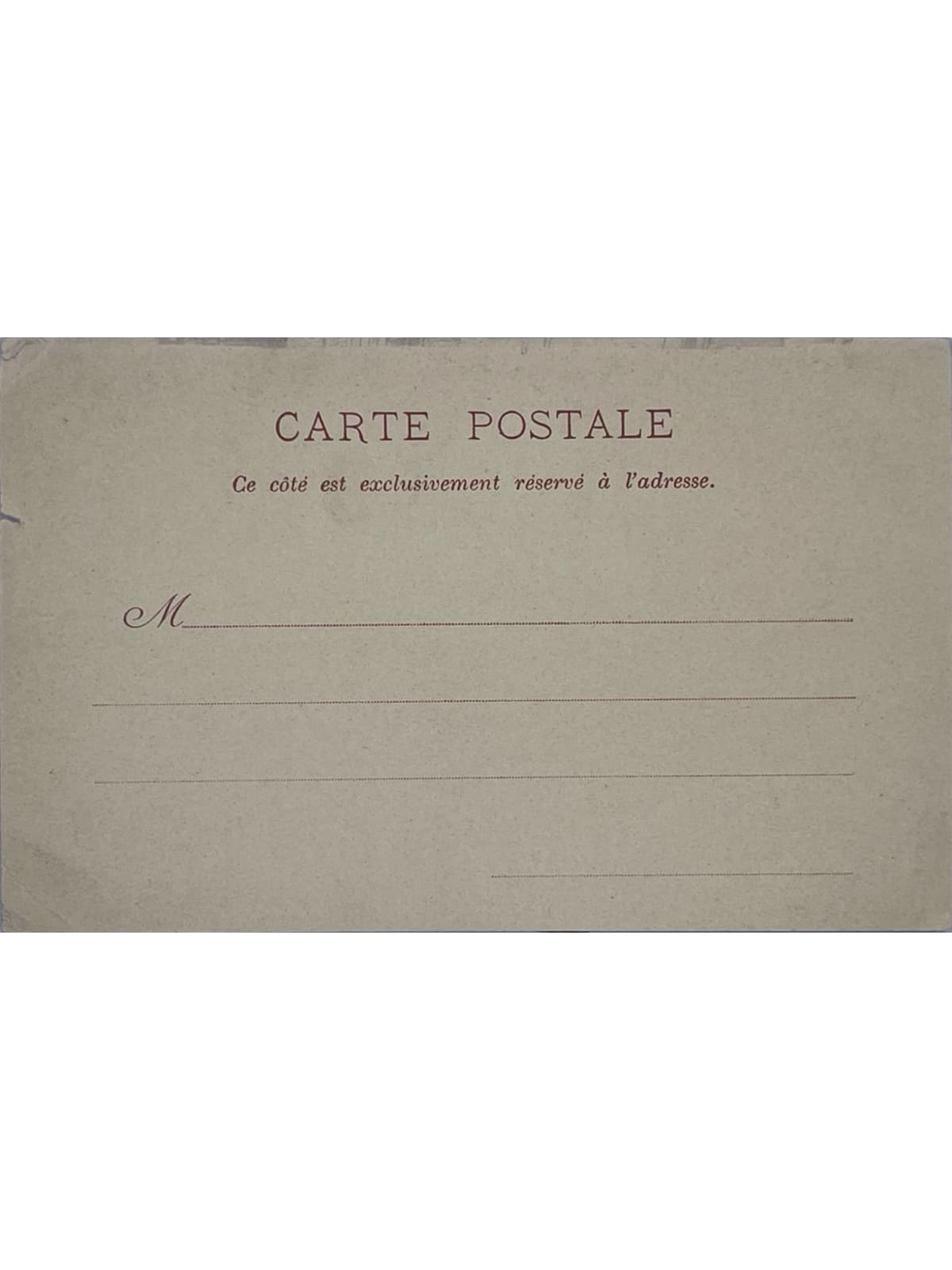 Verso de la carte postale