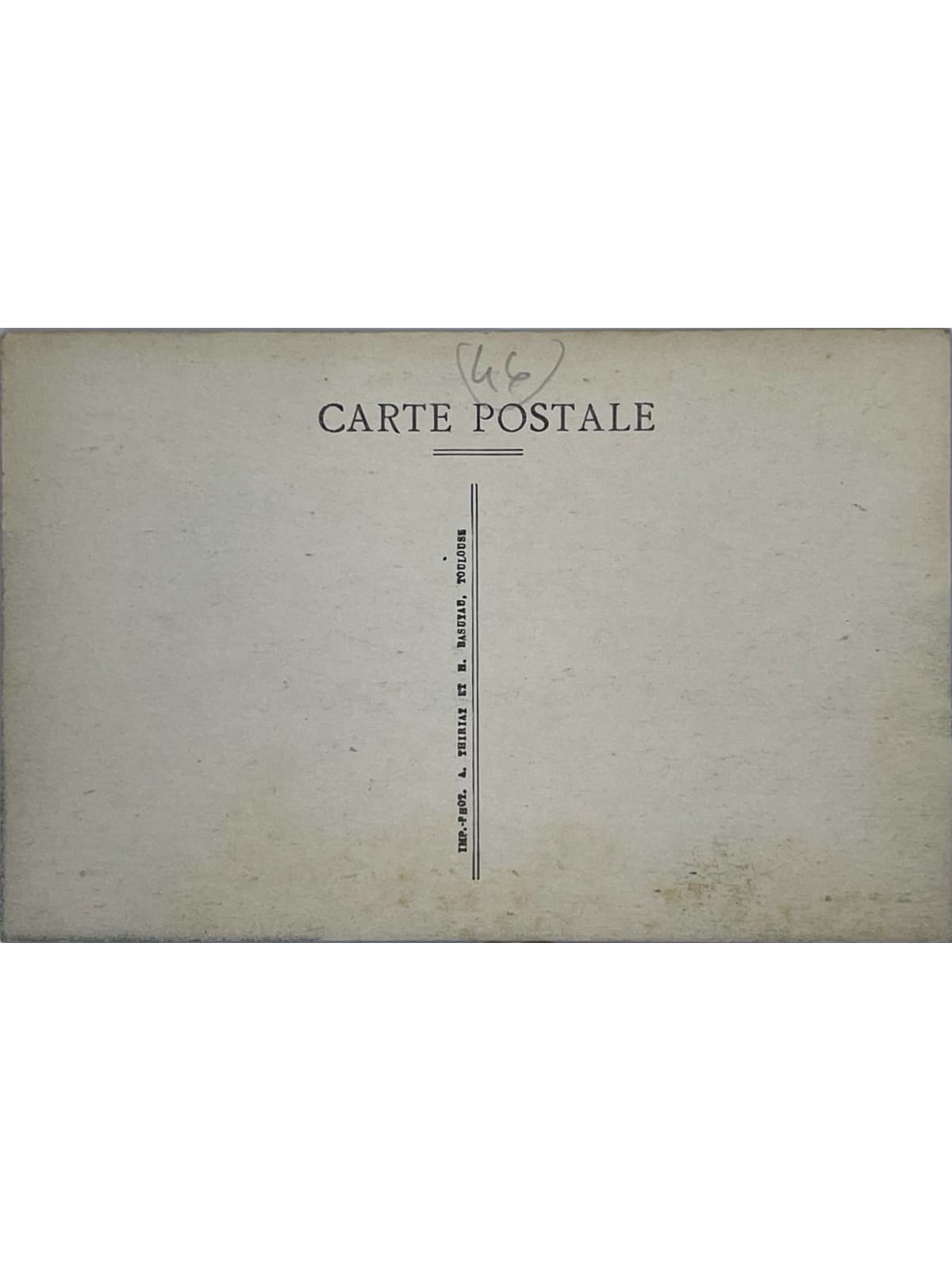 Verso de la carte postale