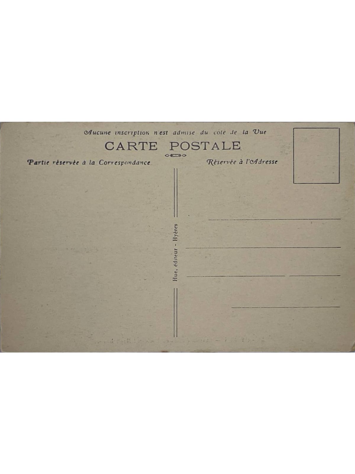 Verso de la carte postale