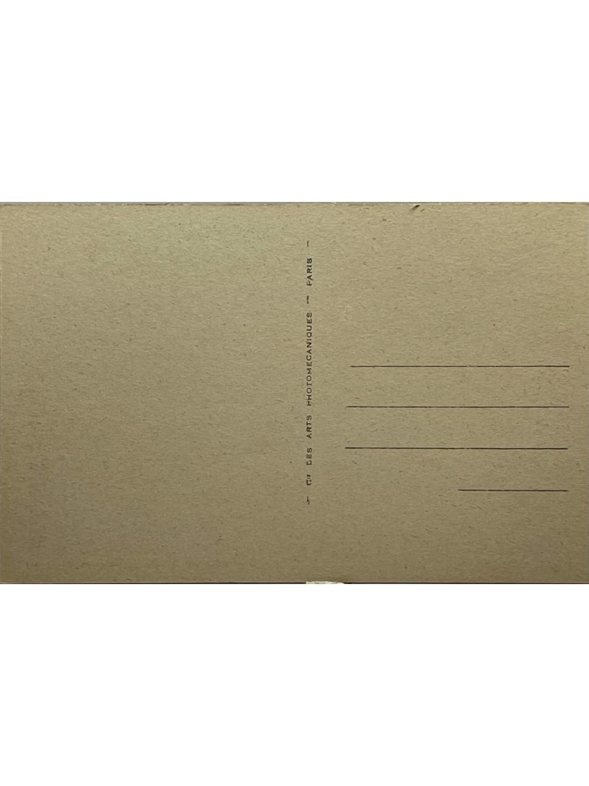 Verso de la carte postale