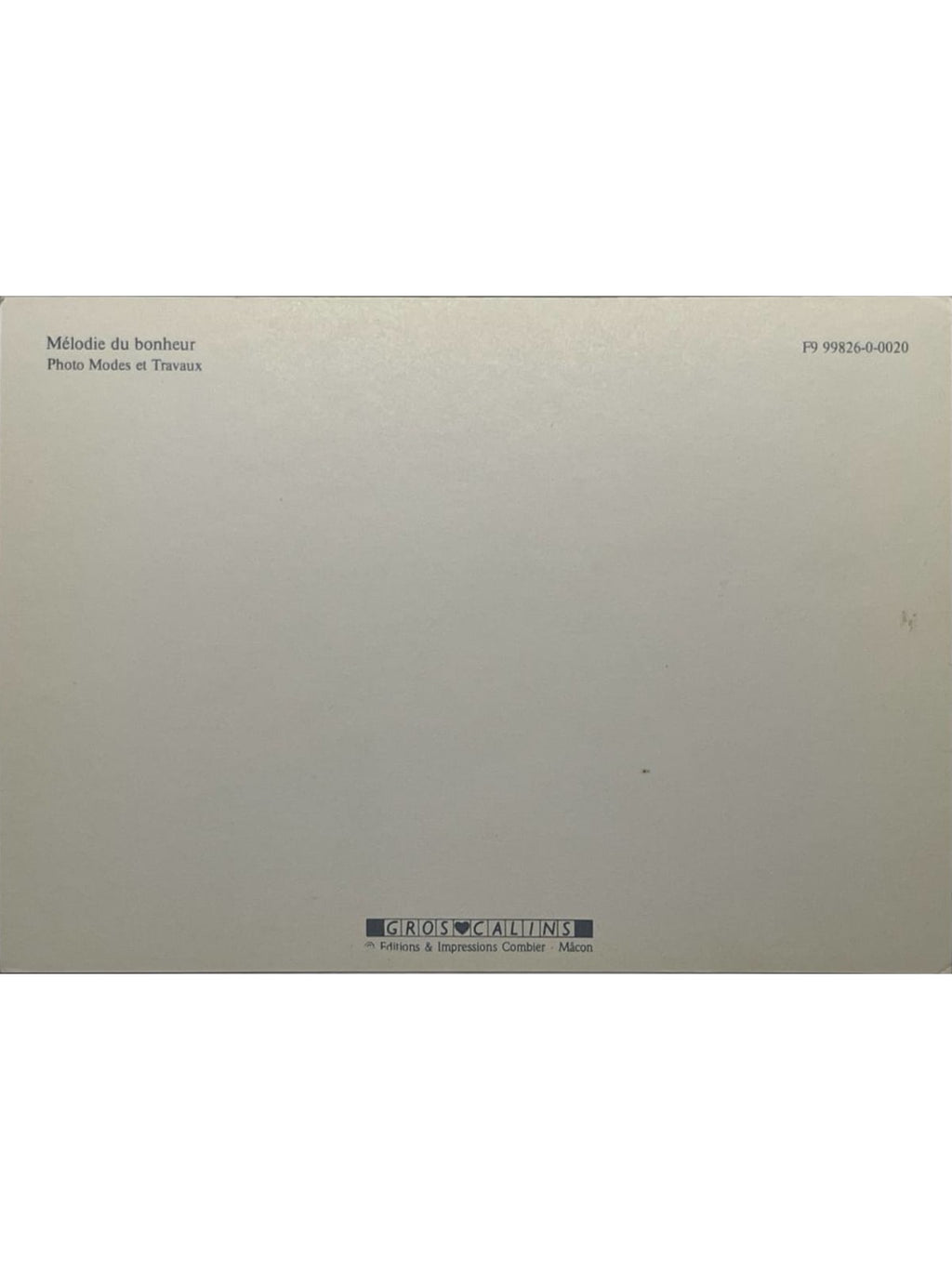 Verso de la carte postale