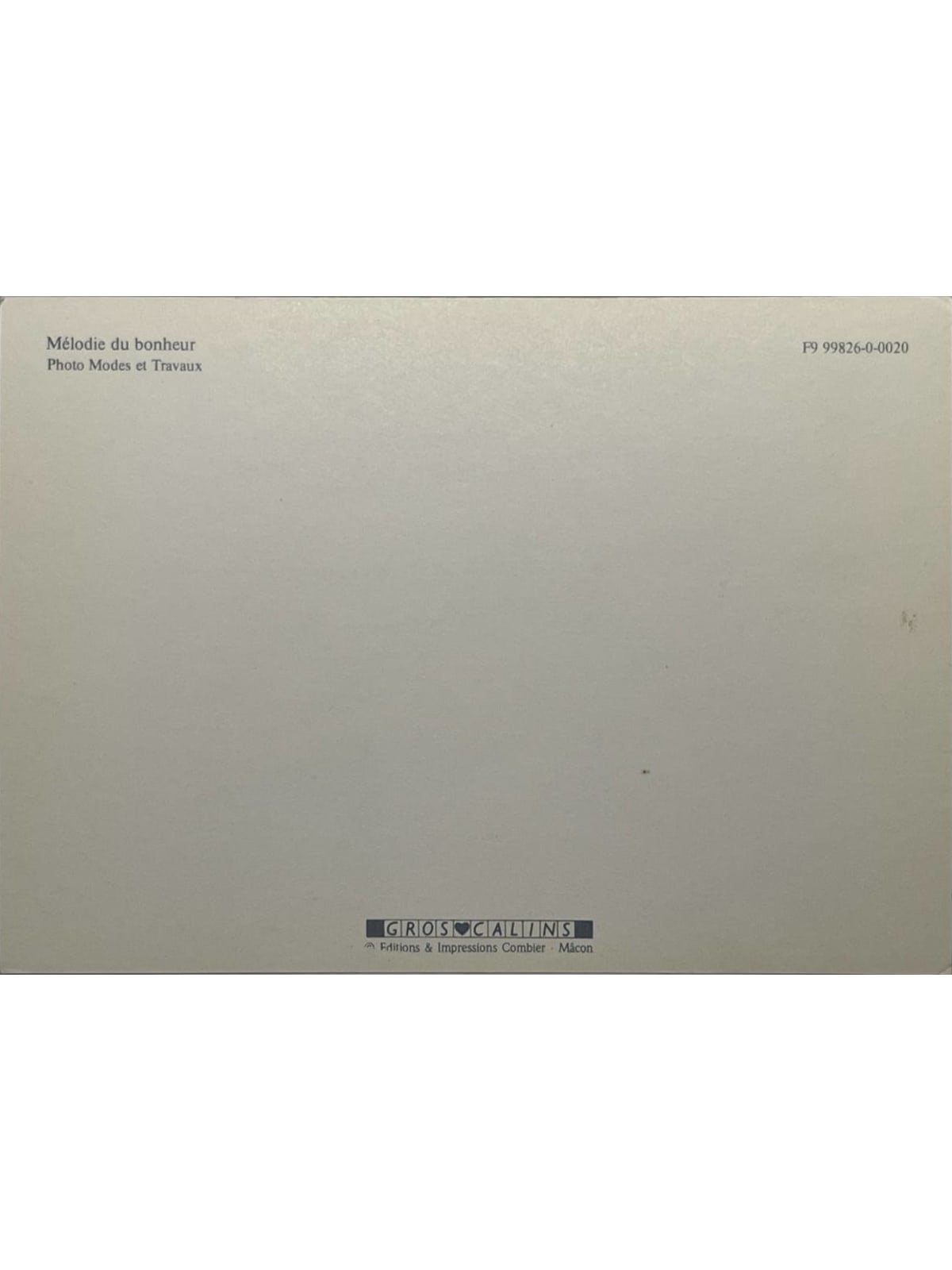 Verso de la carte postale