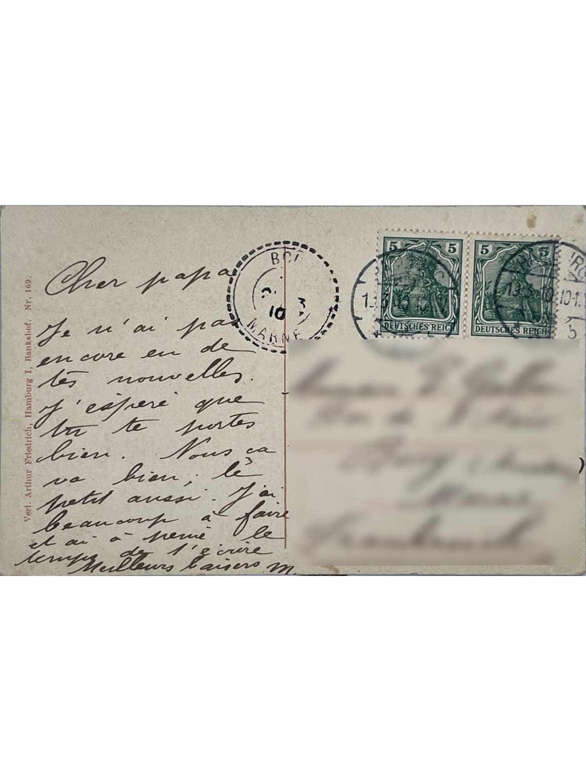 Verso de la carte postale