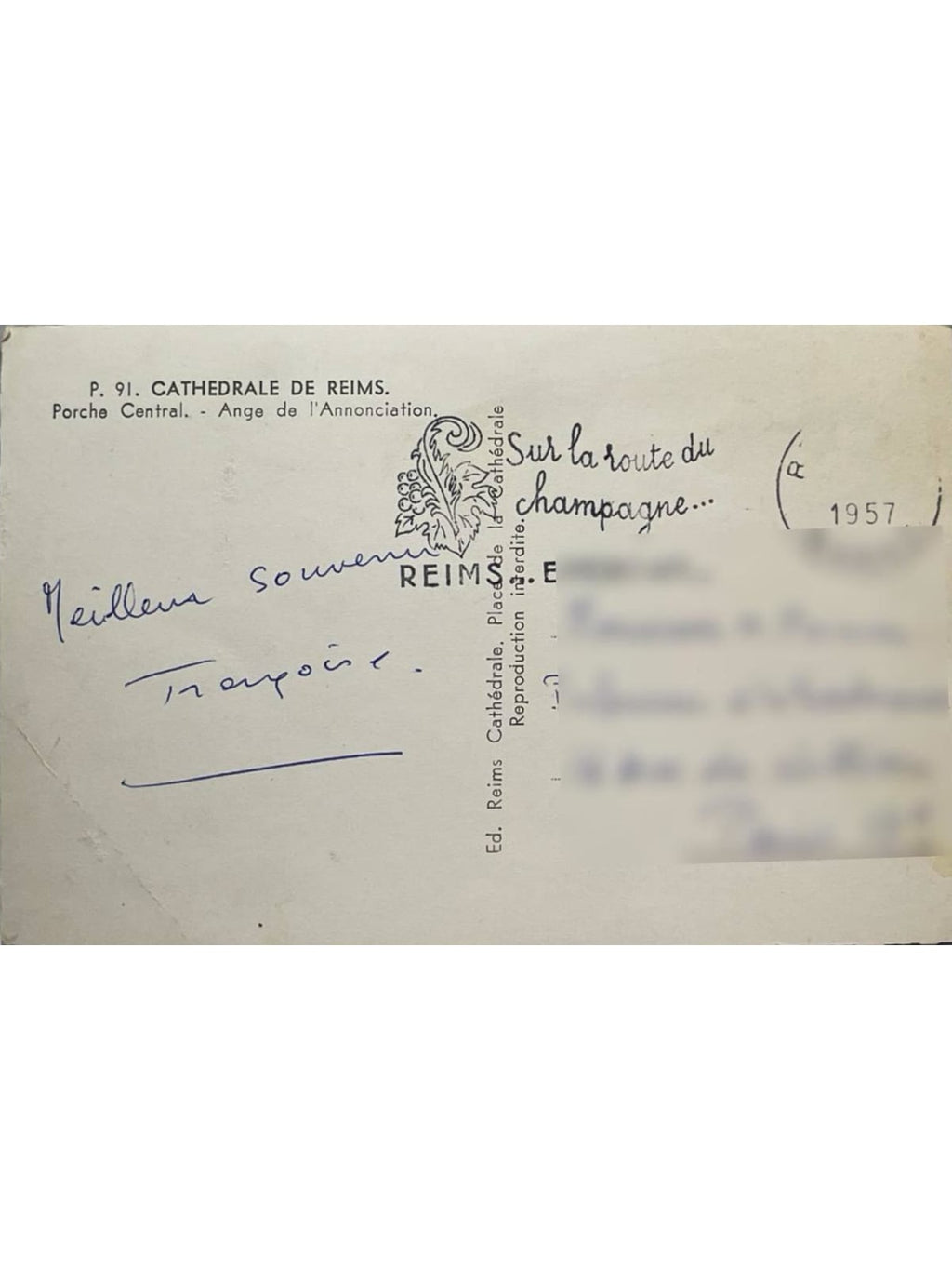 Verso de la carte postale