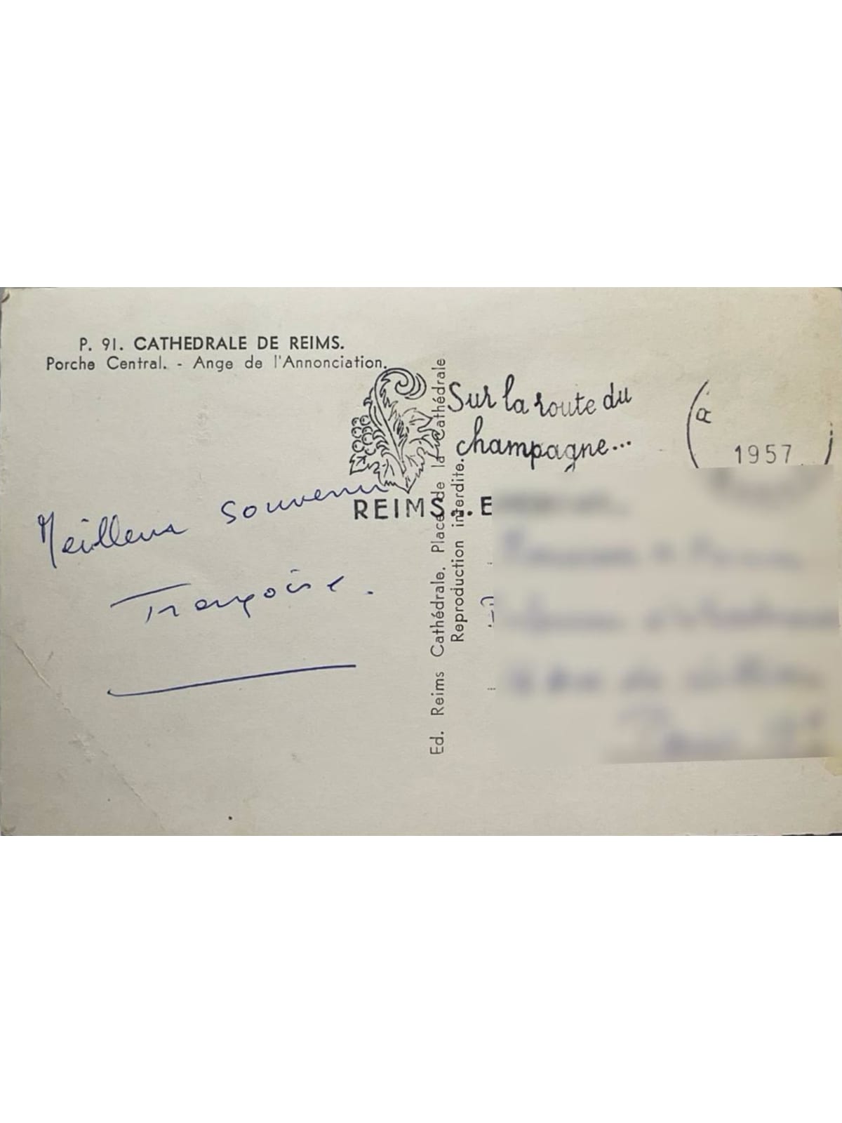 Verso de la carte postale